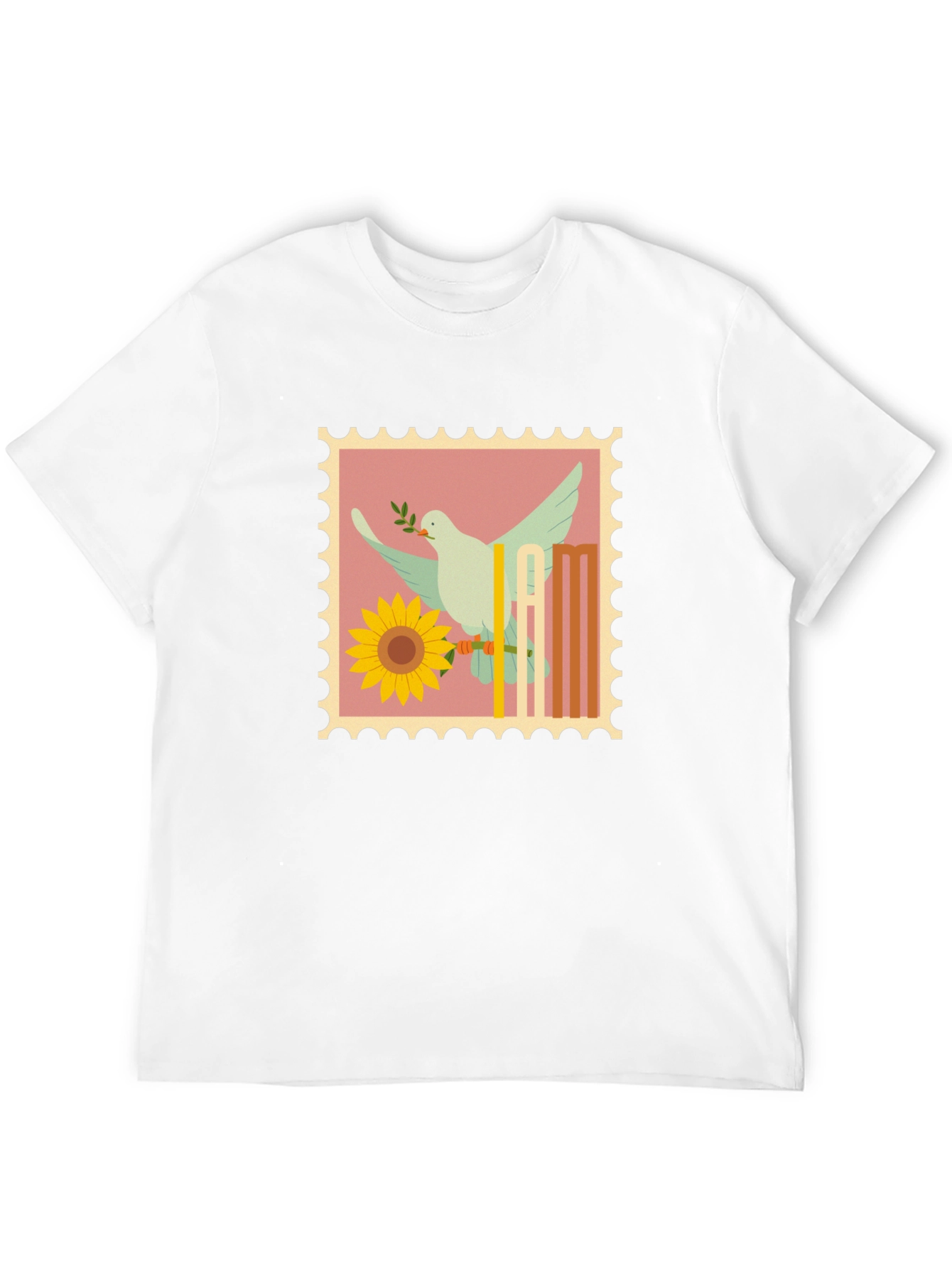 Dove & Sunflower Graphic Tee - Peace Symbol T-Shirt