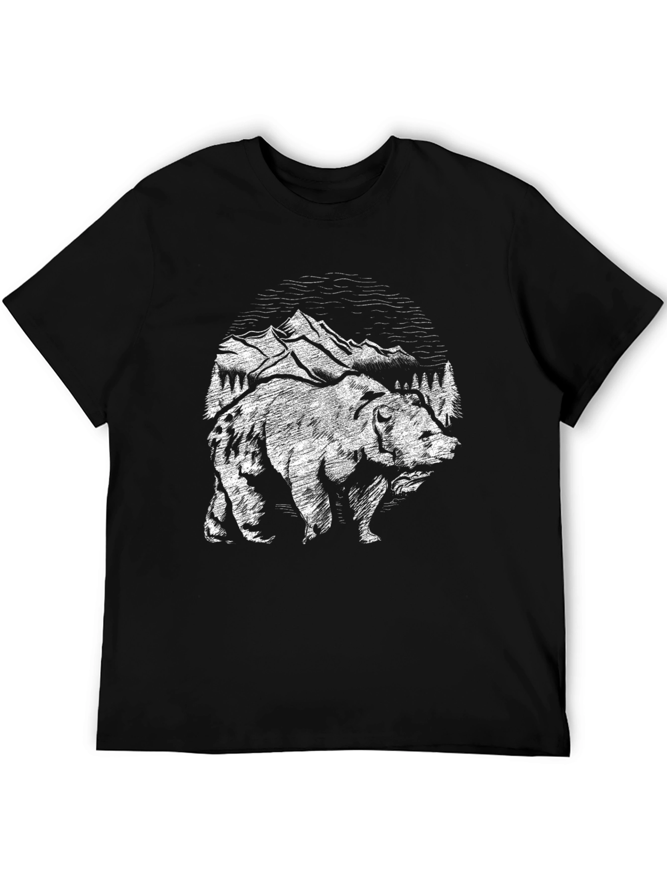 Black Bear Mountain Graphic T-Shirt - Nature Adventure Tee