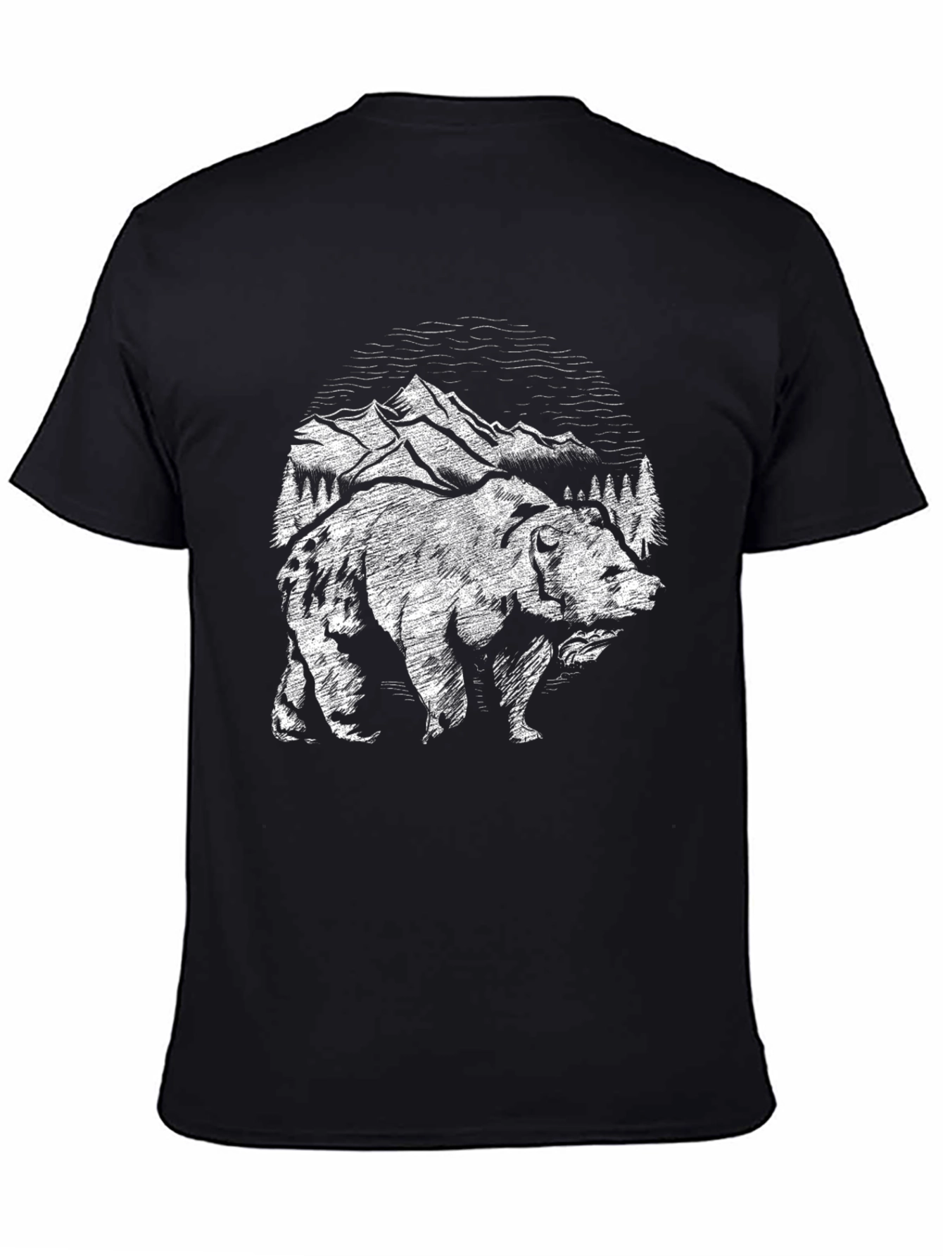 Black Bear Mountain Graphic T-Shirt - Nature Adventure Tee