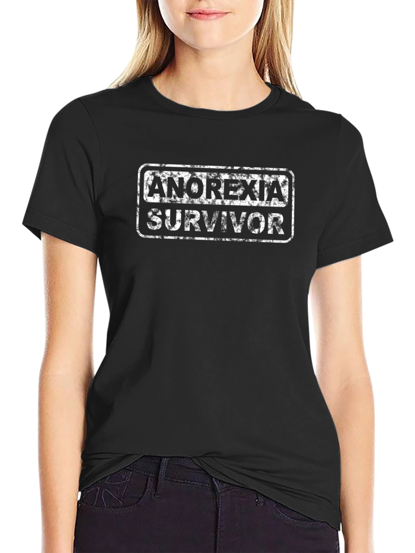 Anorexia Survivor Graphic T-Shirt - Black