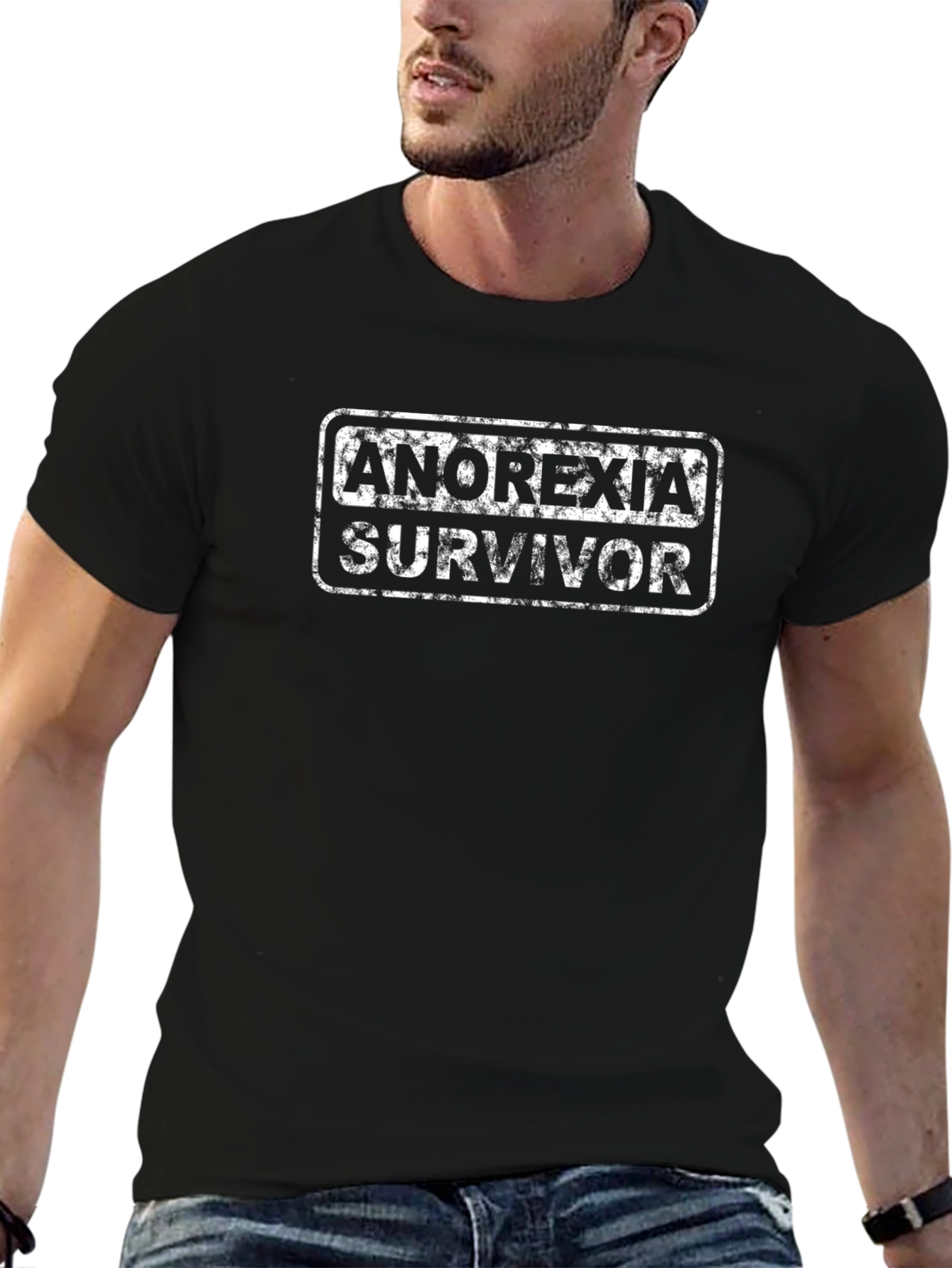 Anorexia Survivor Graphic T-Shirt - Black