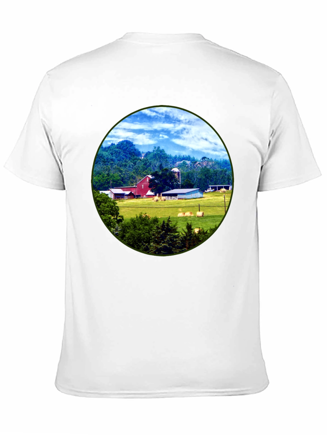 Farm Scene Graphic Tee - Classic Country Style