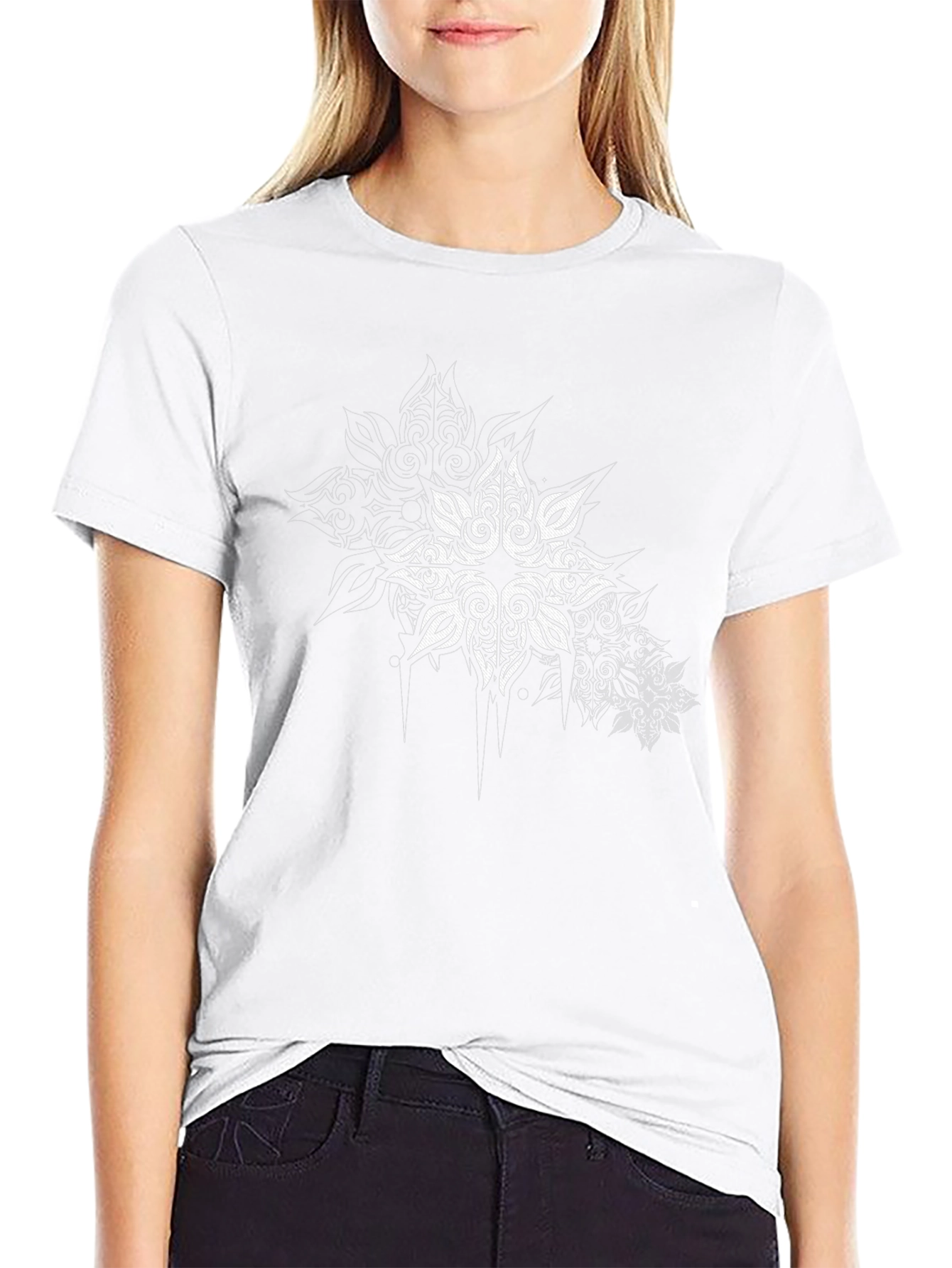 Tribal Star Graphic Print Black T-Shirt