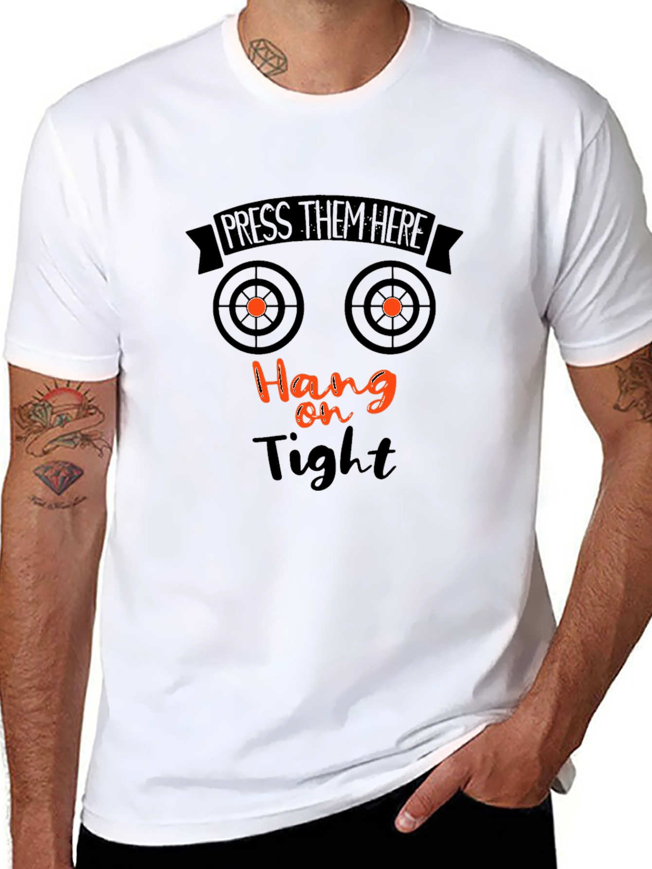 Press Them Here T-Shirt - Funny Graphic Tee