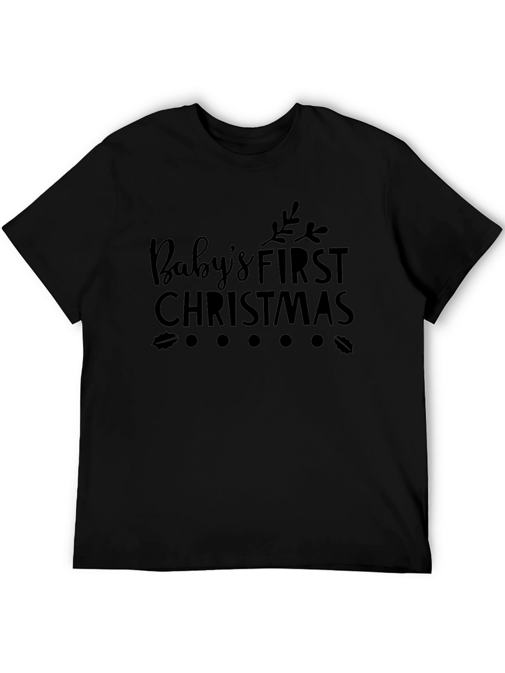 Babys First Christmas Graphic Tee - Black