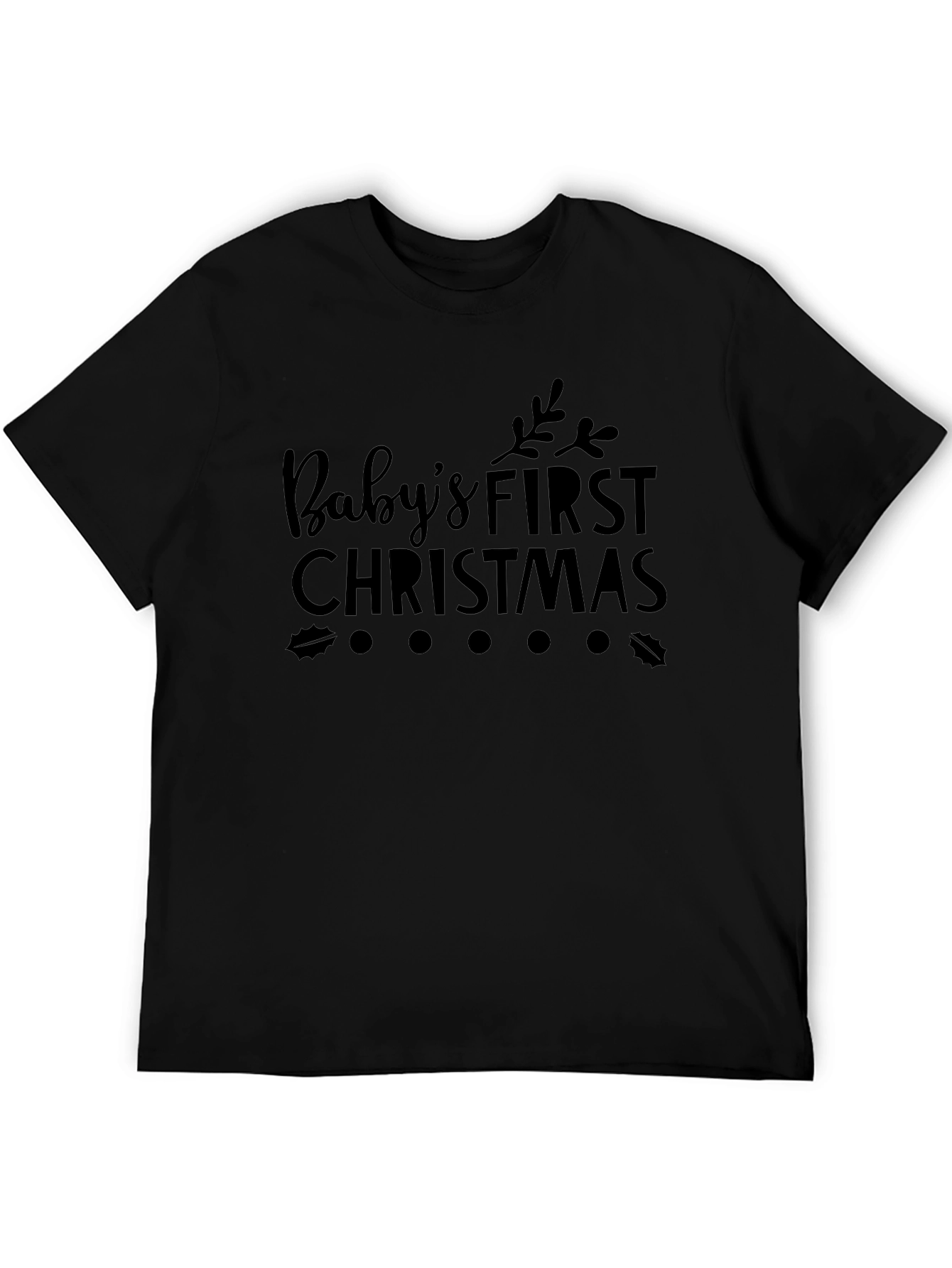 Babys First Christmas Graphic Tee - Black