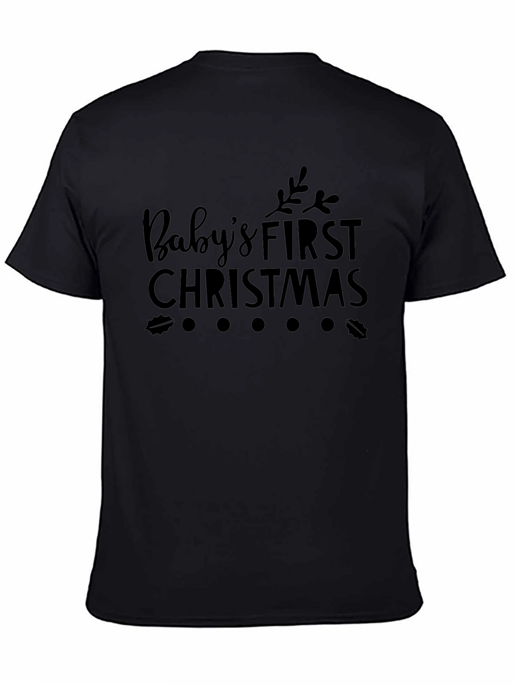 Babys First Christmas Graphic Tee - Black