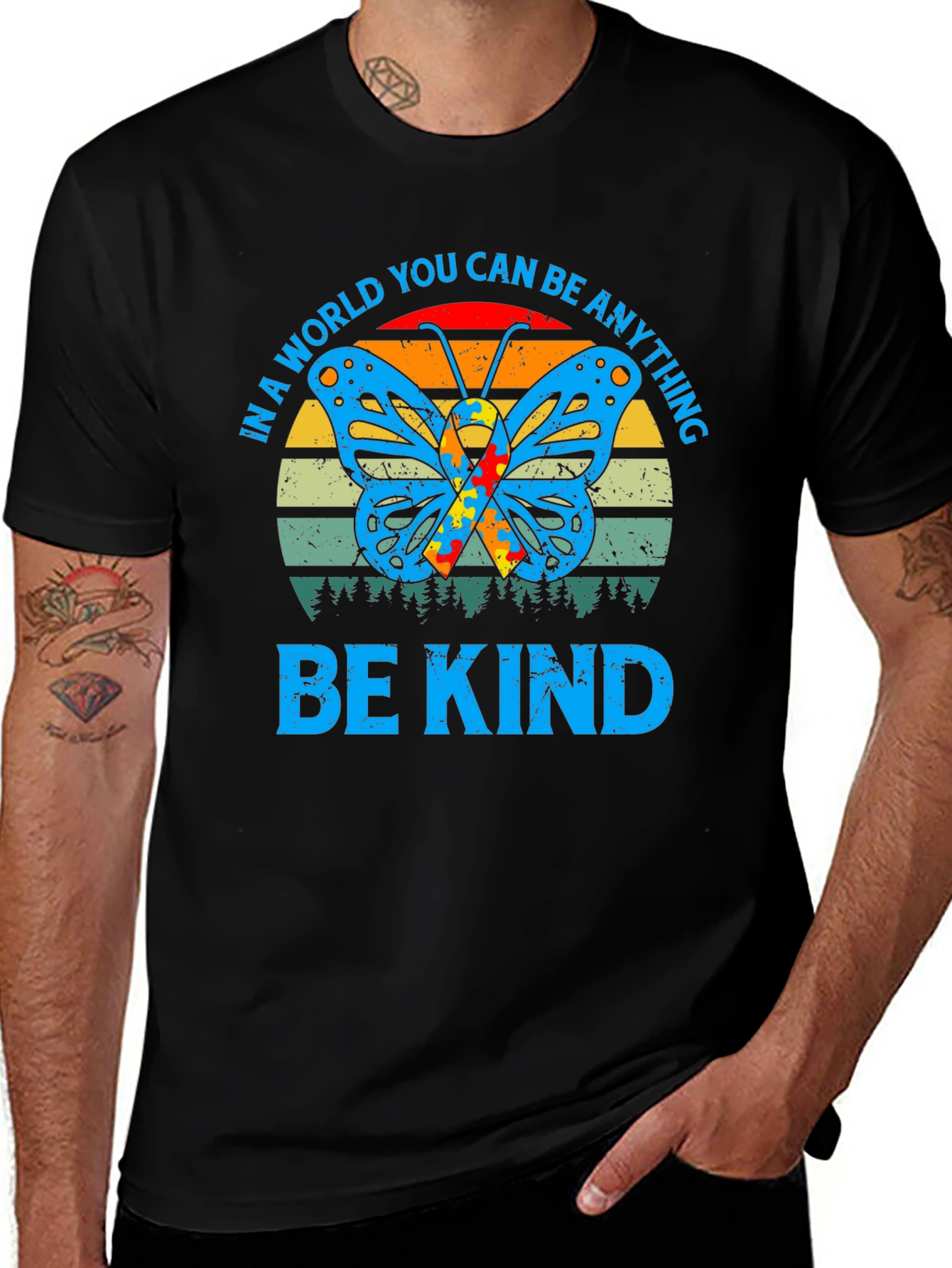 Be Kind Autism Butterfly Graphic Tee