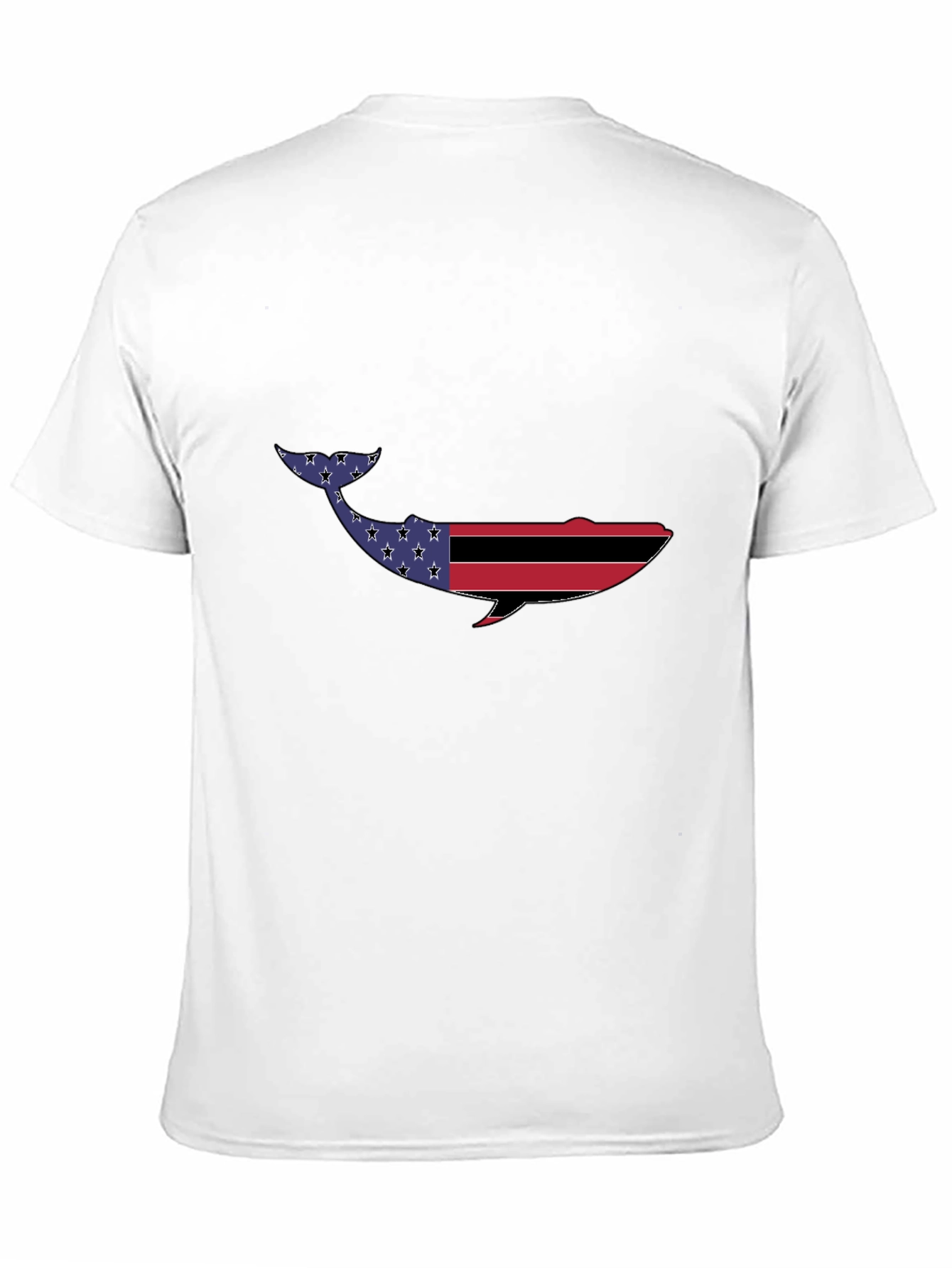 American Flag Whale Graphic Tee - Black