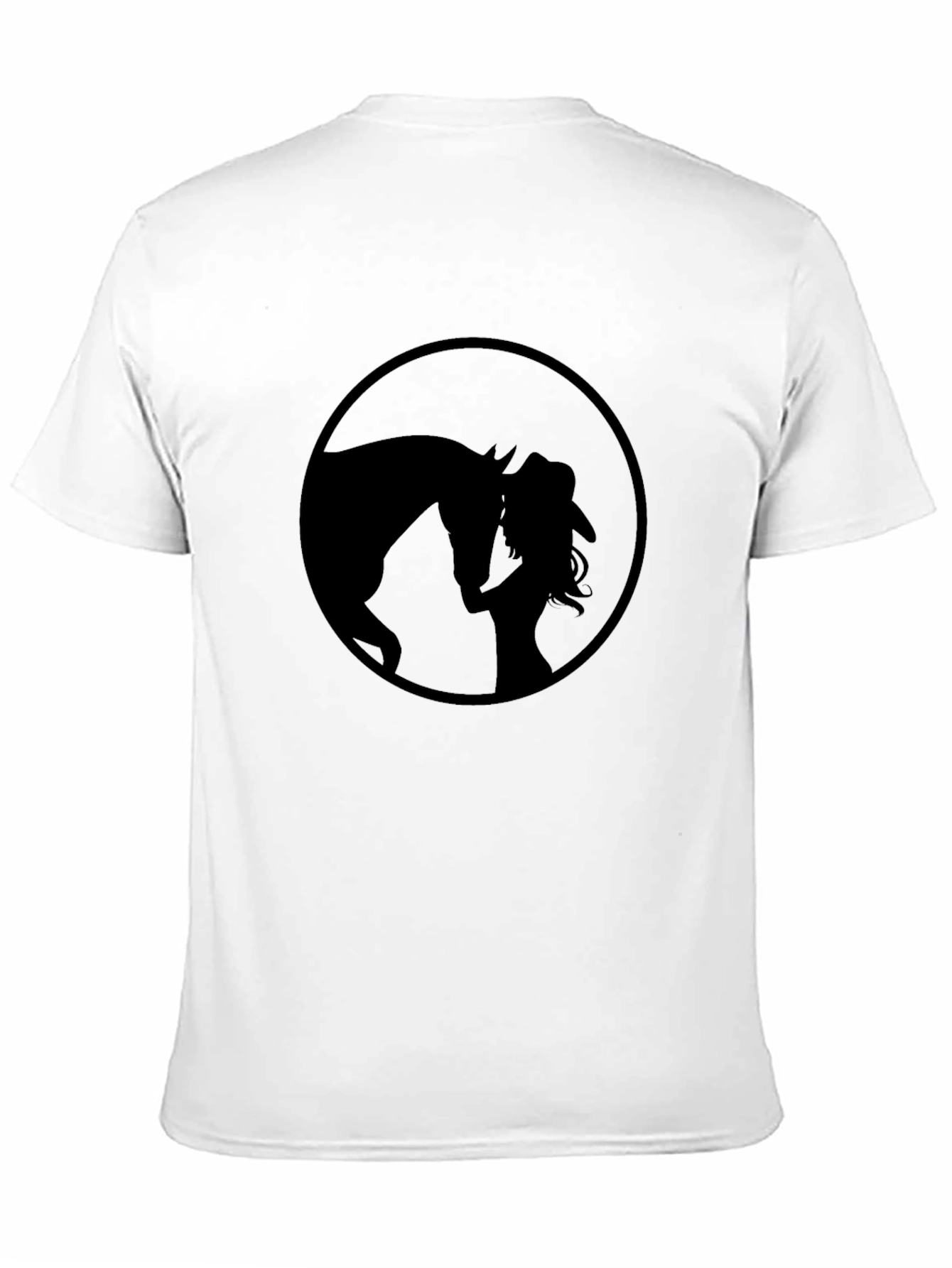 Black Horse & Cowgirl Silhouette Graphic T-Shirt
