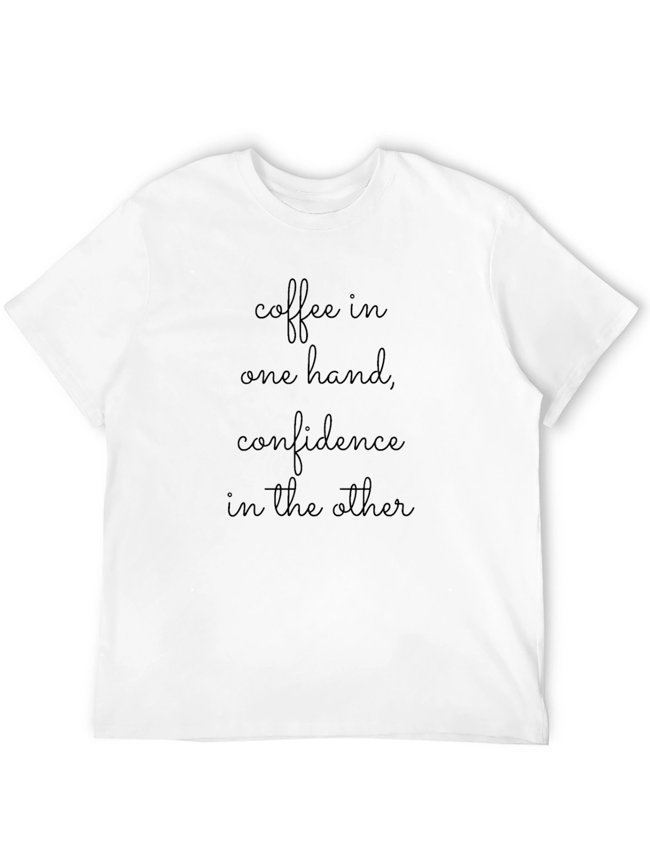 Coffee & Confidence Graphic Tee - Black Cotton T-Shirt