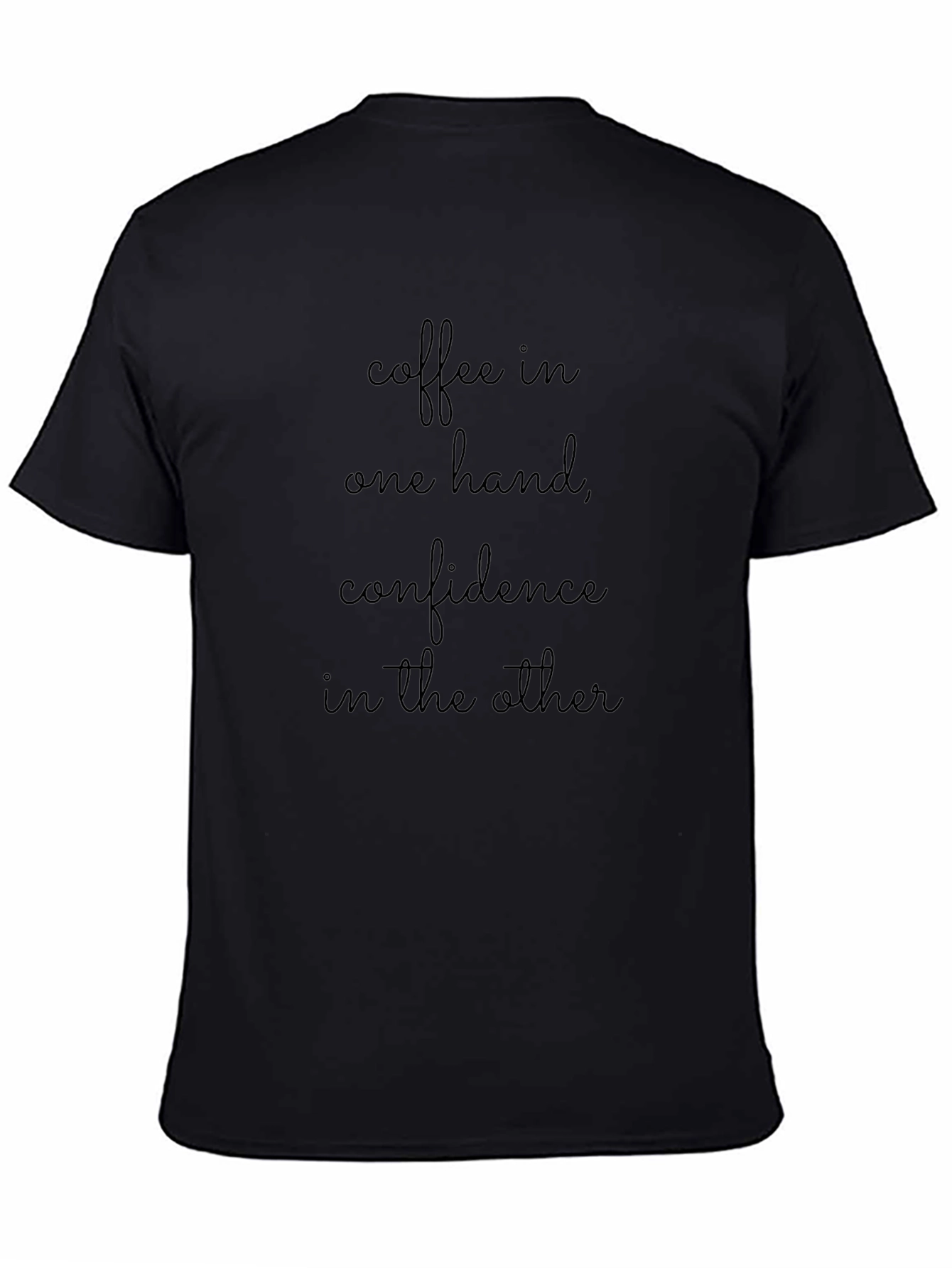 Coffee & Confidence Graphic Tee - Black Cotton T-Shirt