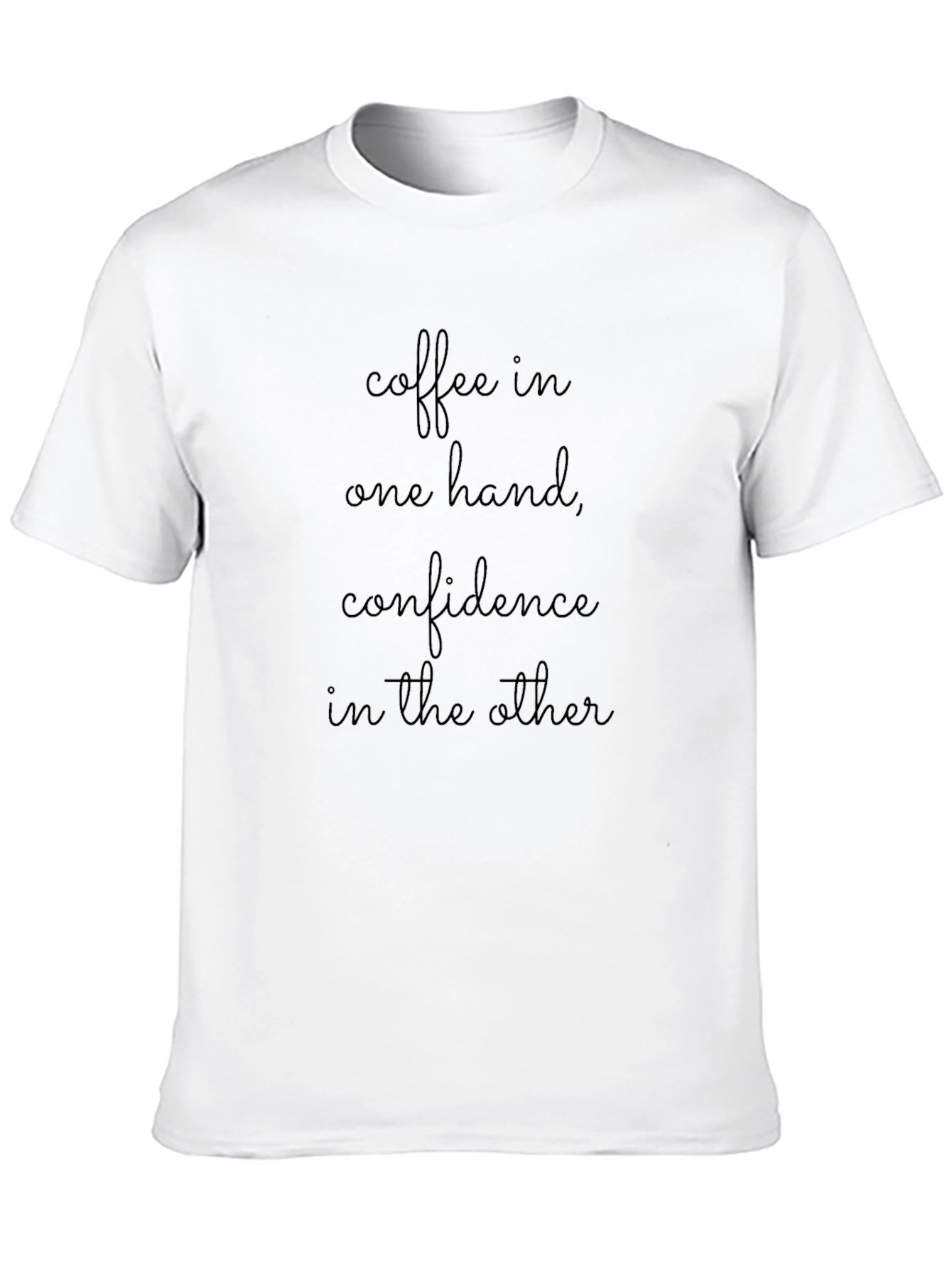 Coffee & Confidence Graphic Tee - Black Cotton T-Shirt