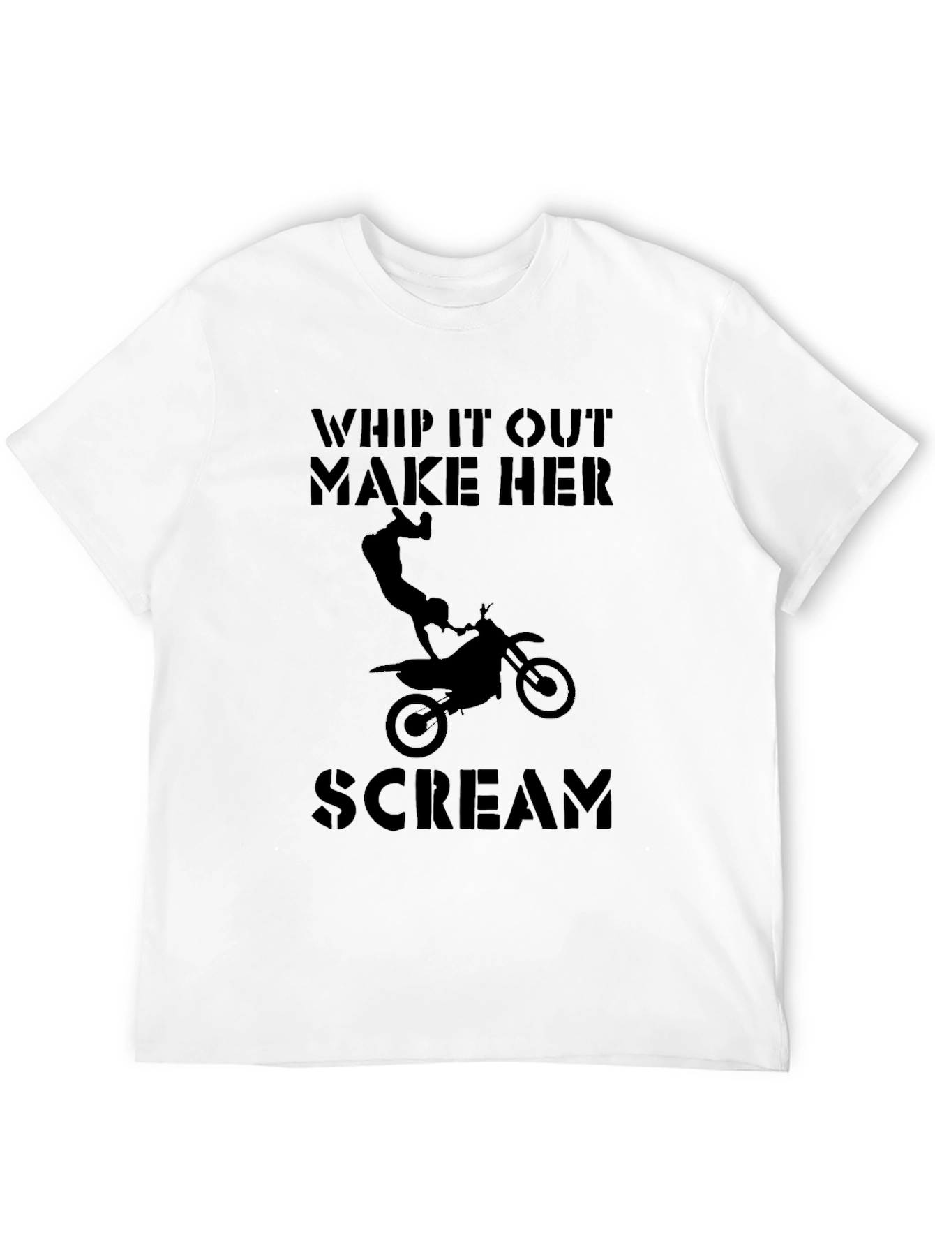 Whip It Out Motorcycle Graphic Tee - Black