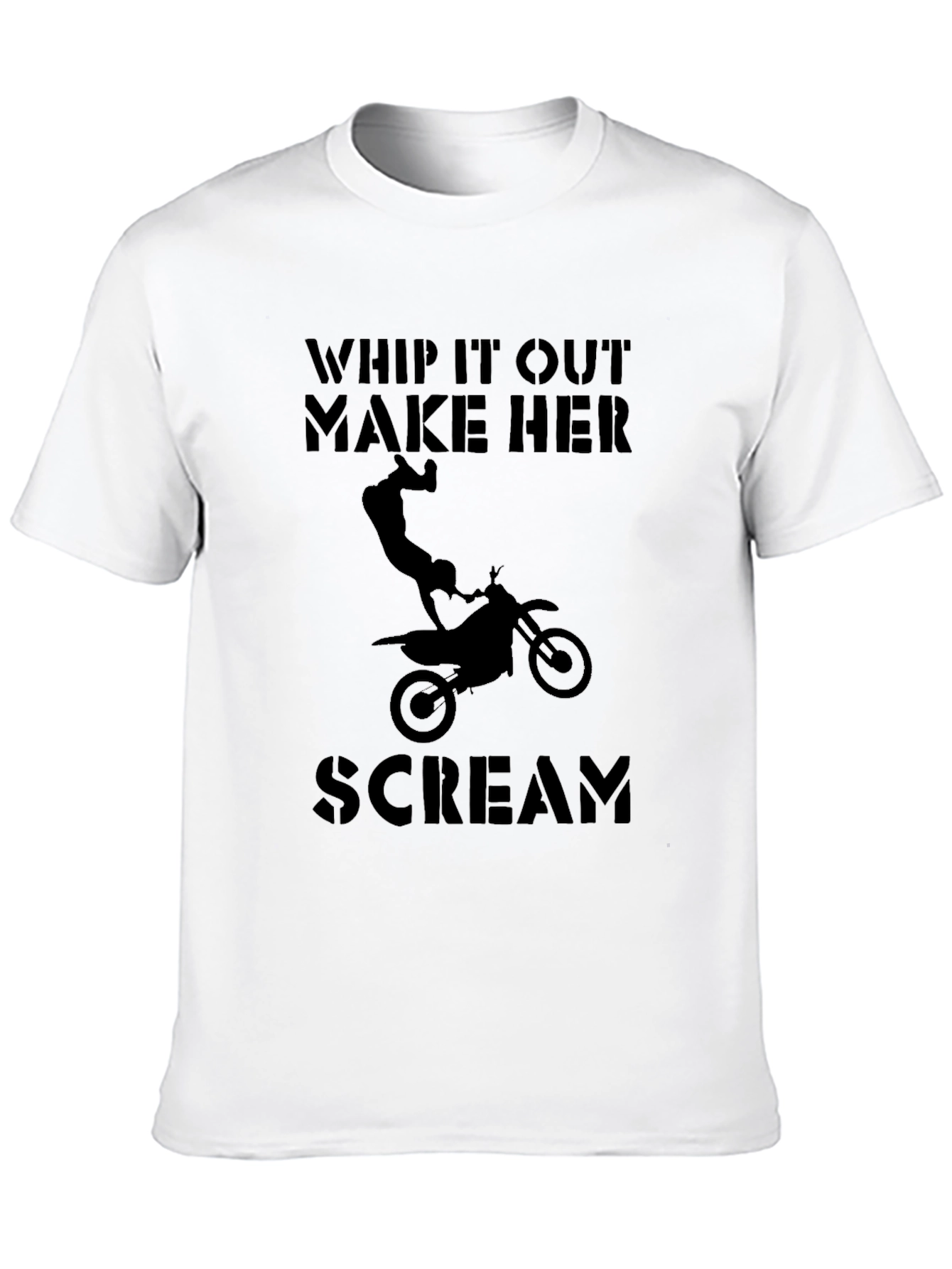 Whip It Out Motorcycle Graphic Tee - Black