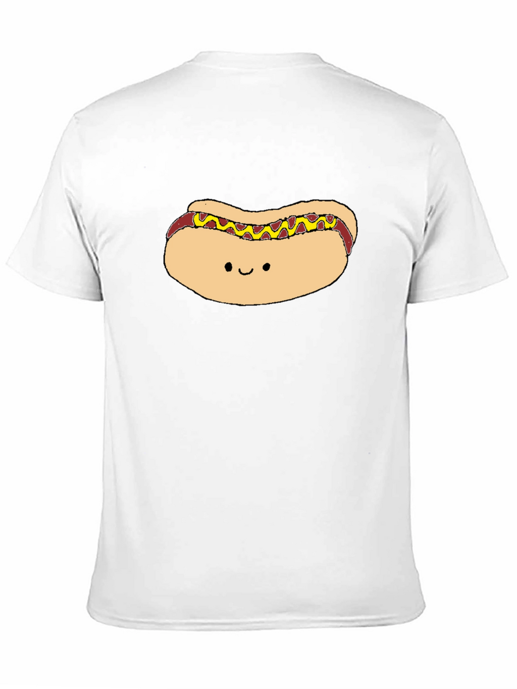 Cute Hotdog Graphic Black T-Shirt
