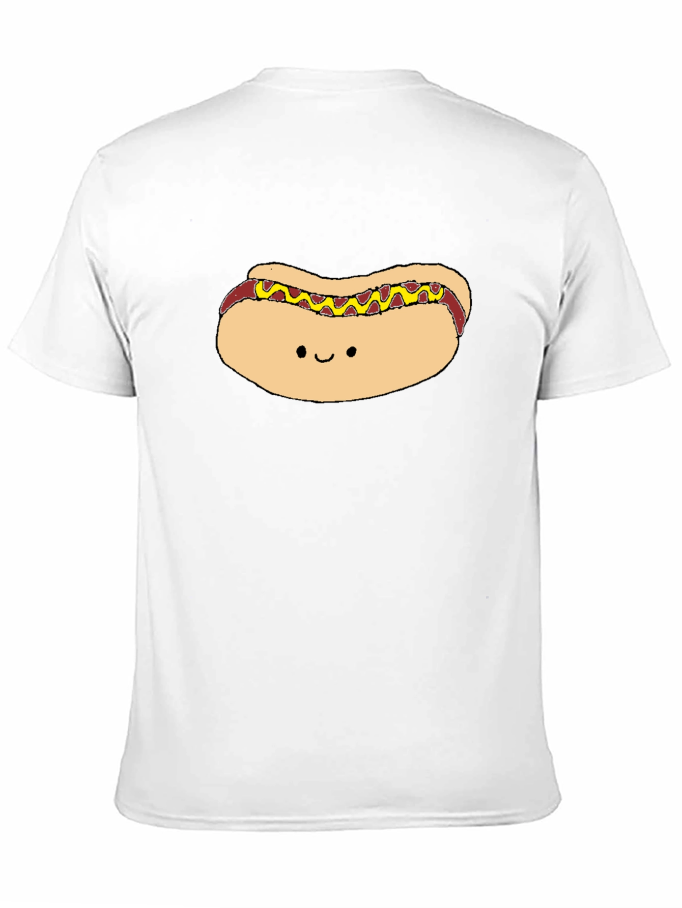 Cute Hotdog Graphic Black T-Shirt