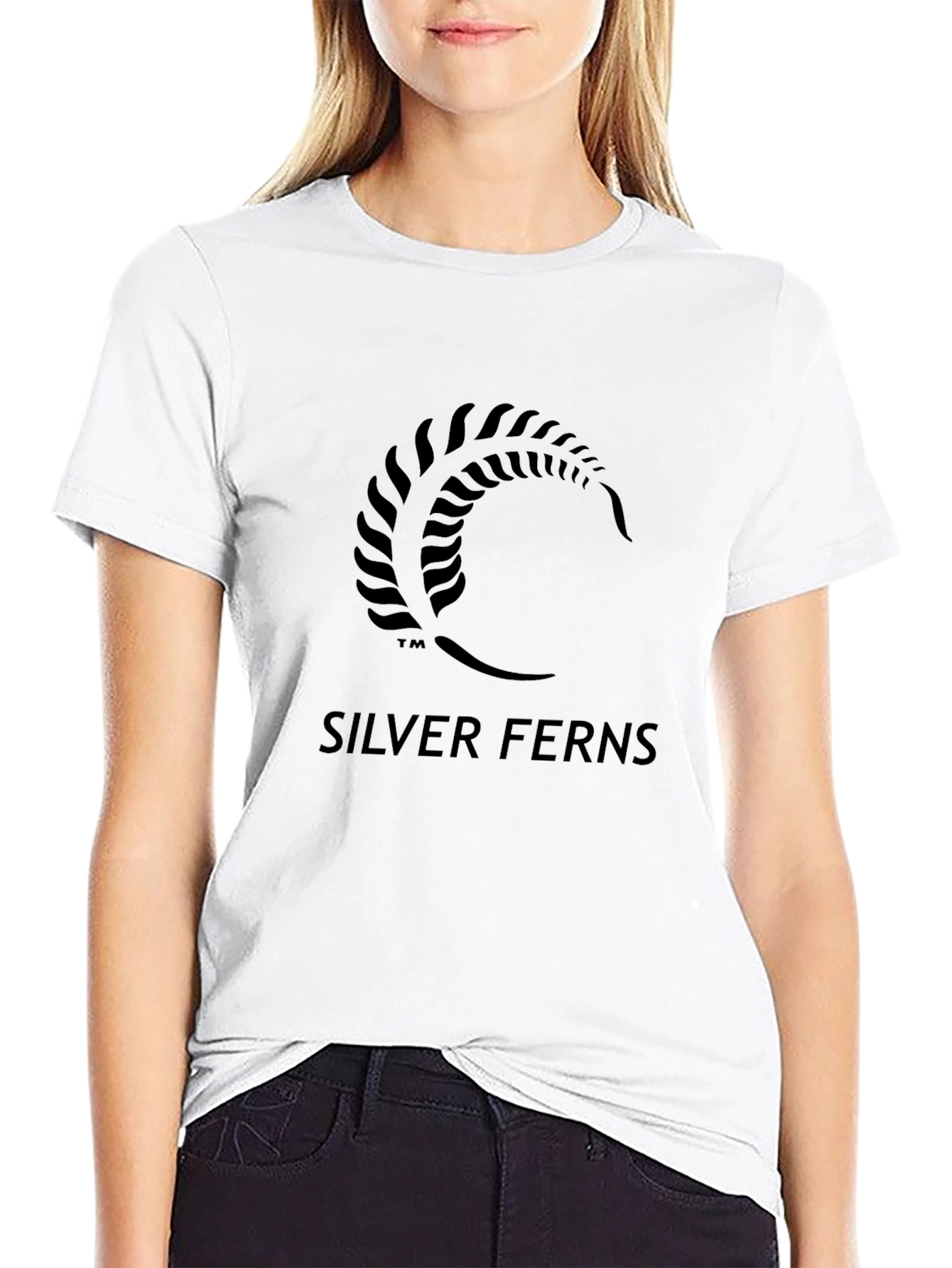 Black Silver Ferns Graphic T-Shirt