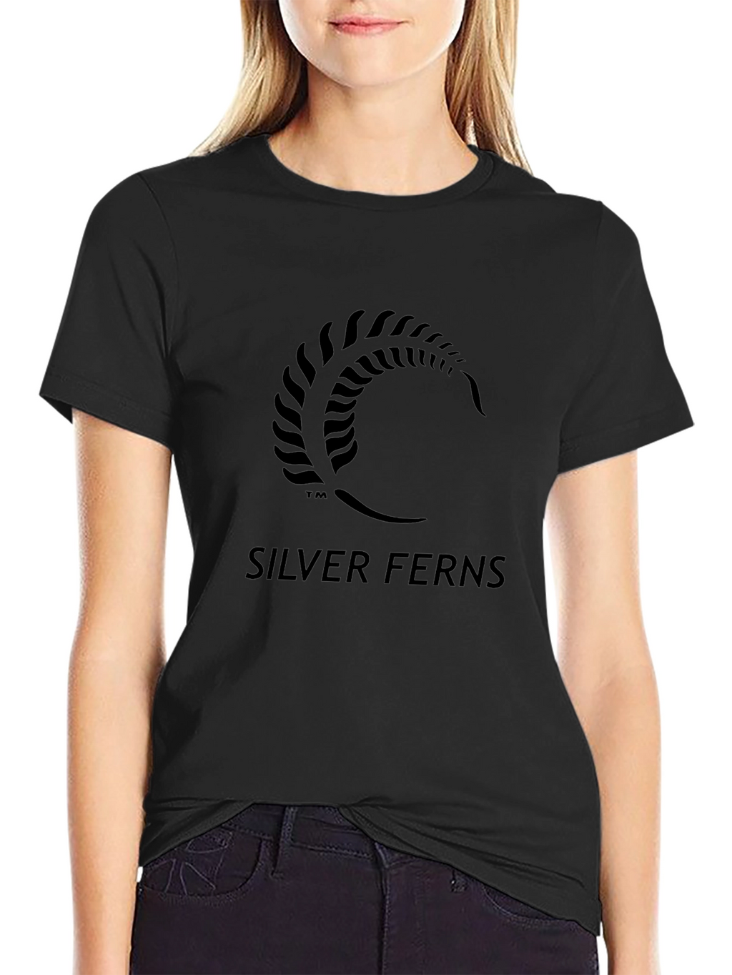 Black Silver Ferns Graphic T-Shirt