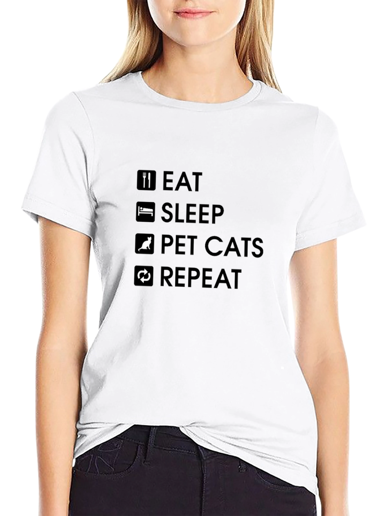 Eat Sleep Pet Cats Repeat T-Shirt