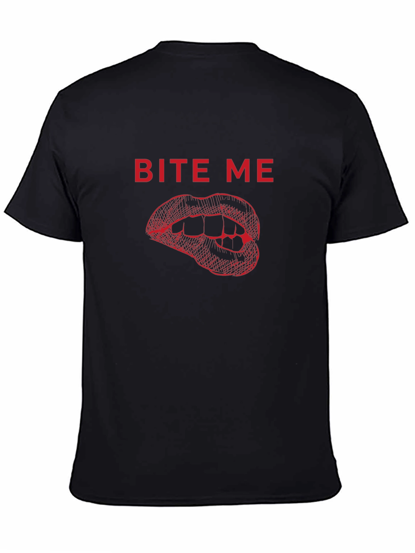 Bite Me Graphic Tee - Black Cotton T-Shirt