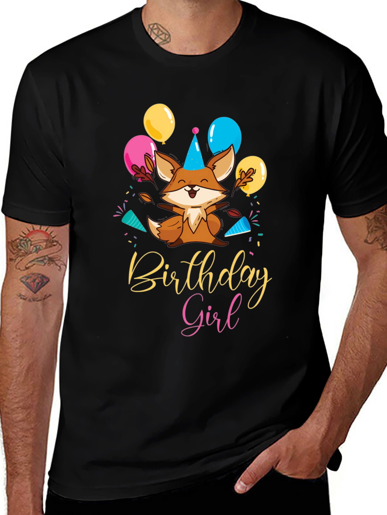 Birthday Girl Fox T-Shirt - Celebration Tee