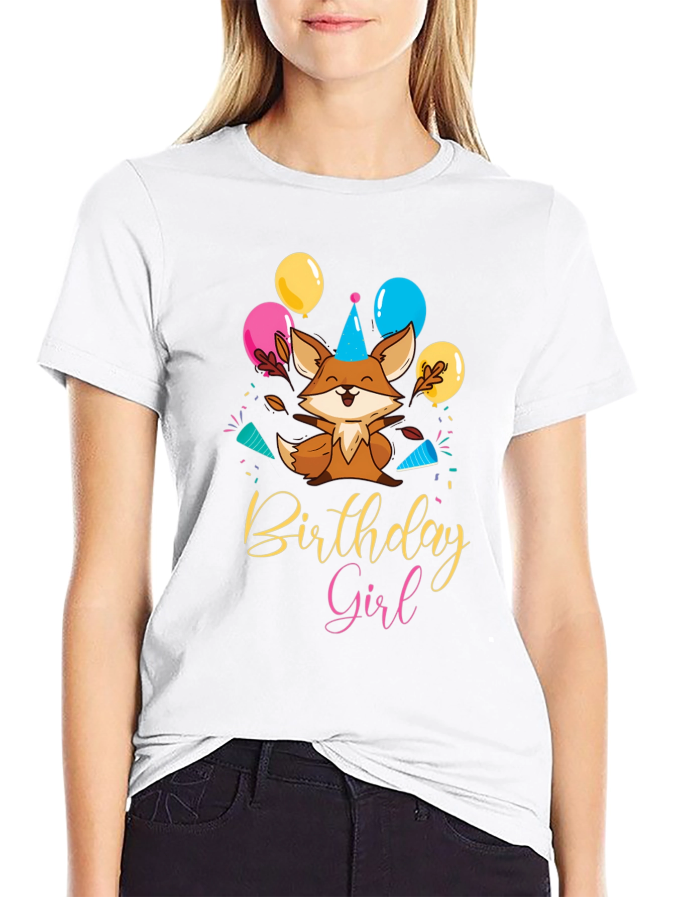 Birthday Girl Fox T-Shirt - Celebration Tee