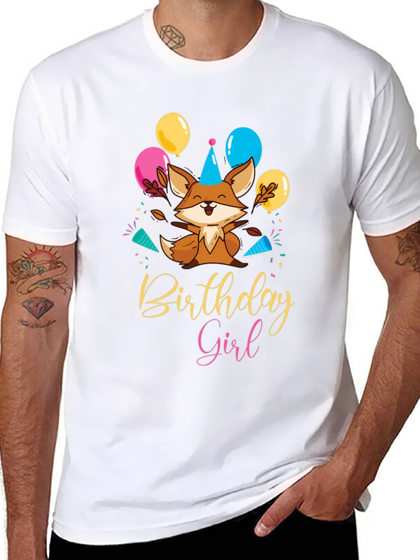 Birthday Girl Fox T-Shirt - Celebration Tee