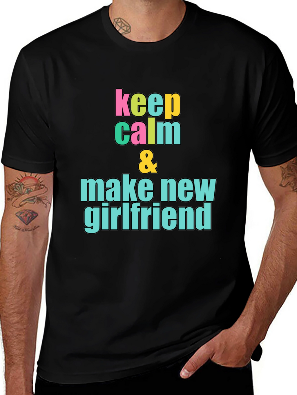 Keep Calm New Girlfriend Black Graphic Tee