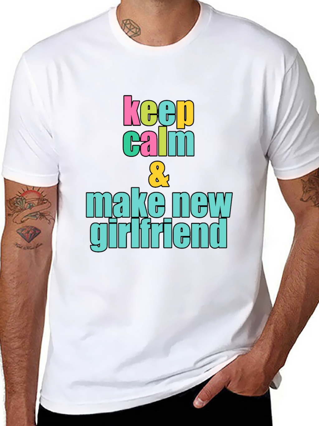 Keep Calm New Girlfriend Black Graphic Tee