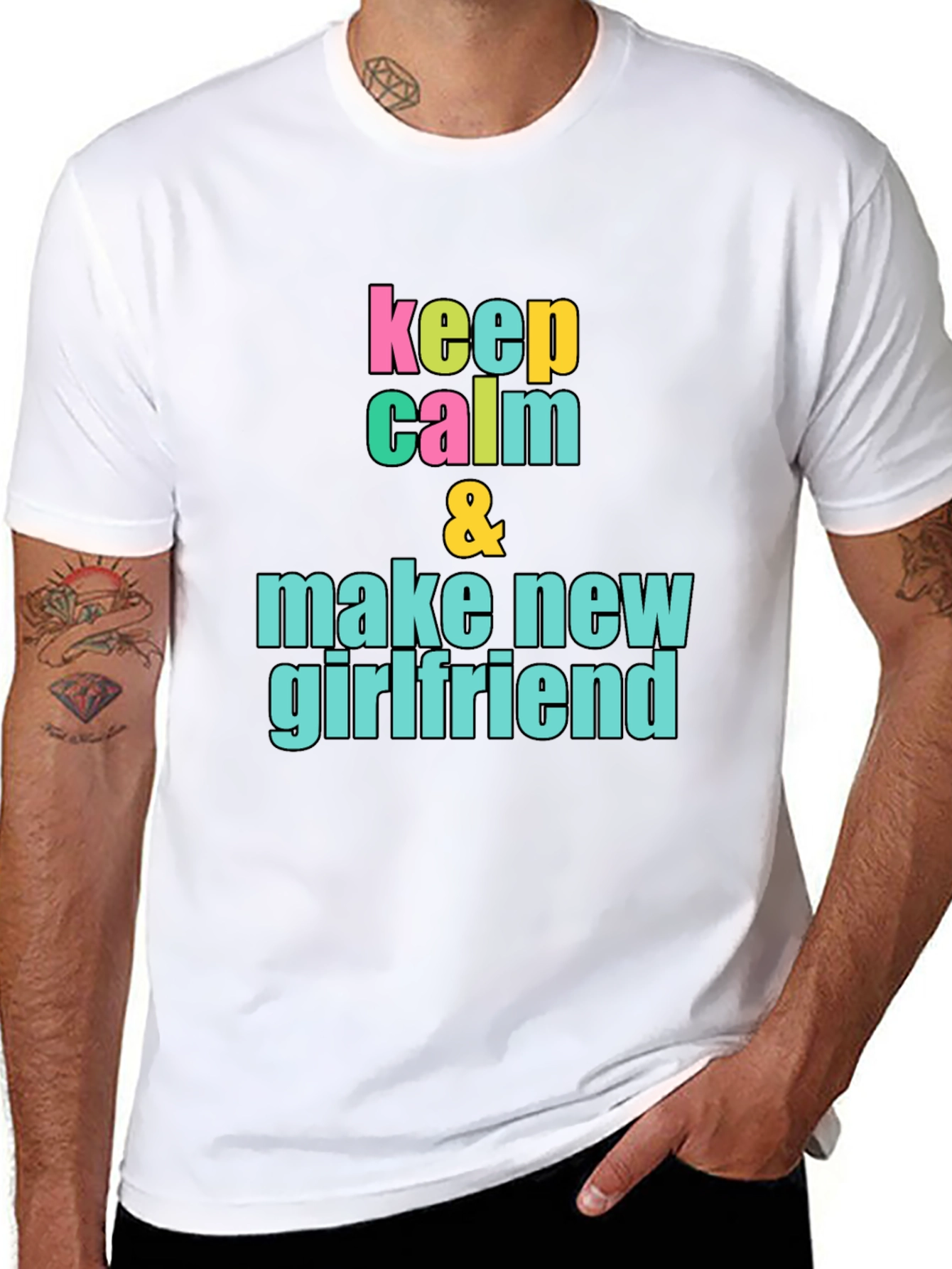 Keep Calm New Girlfriend Black Graphic Tee
