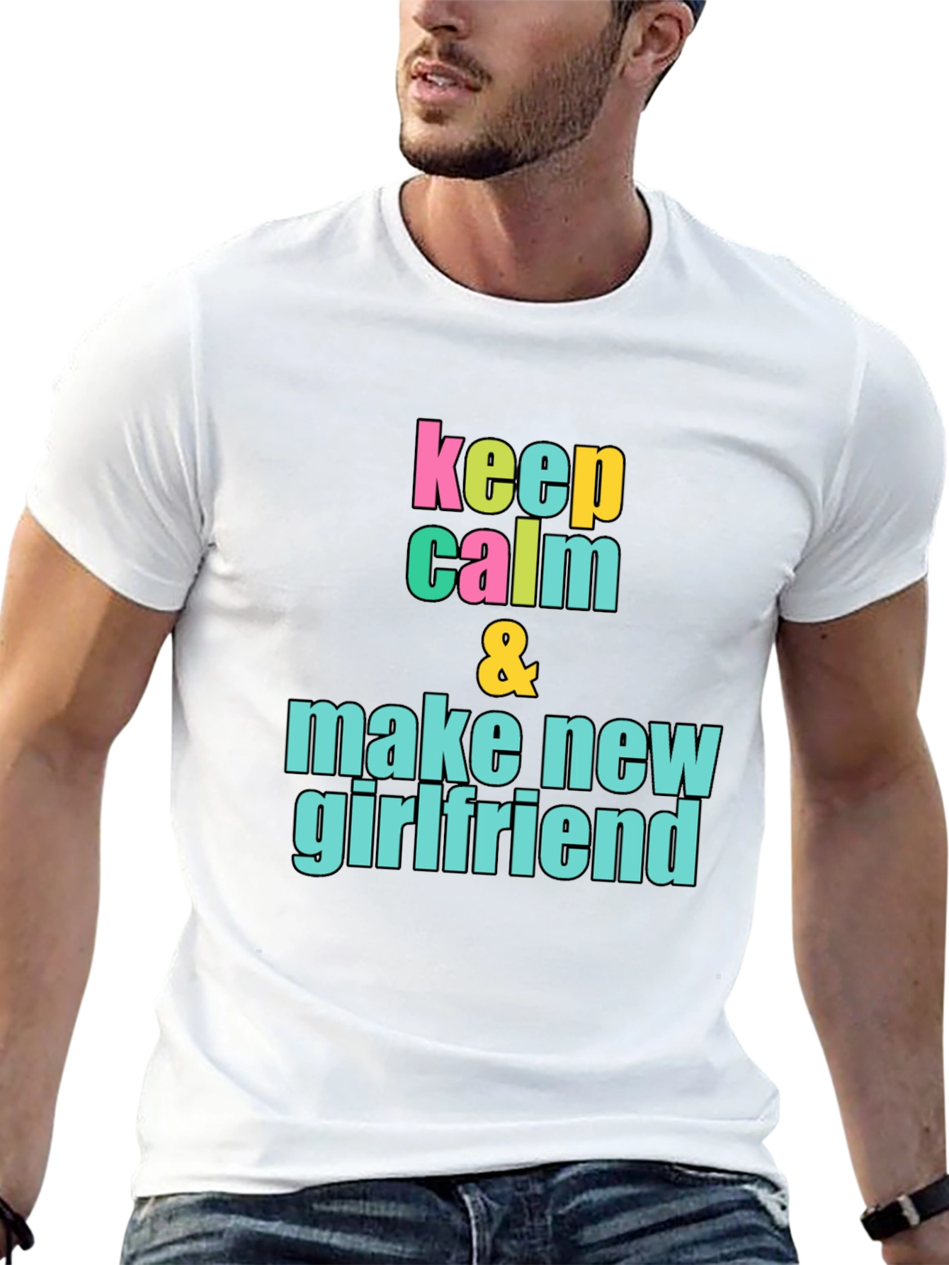 Keep Calm New Girlfriend Black Graphic Tee