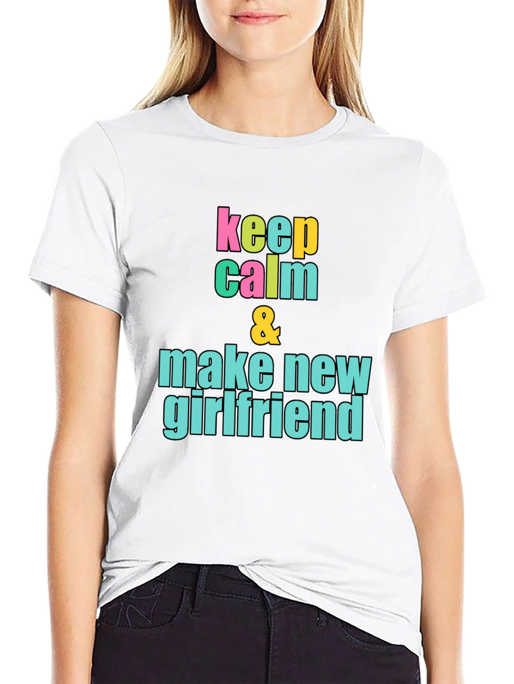 Keep Calm New Girlfriend Black Graphic Tee