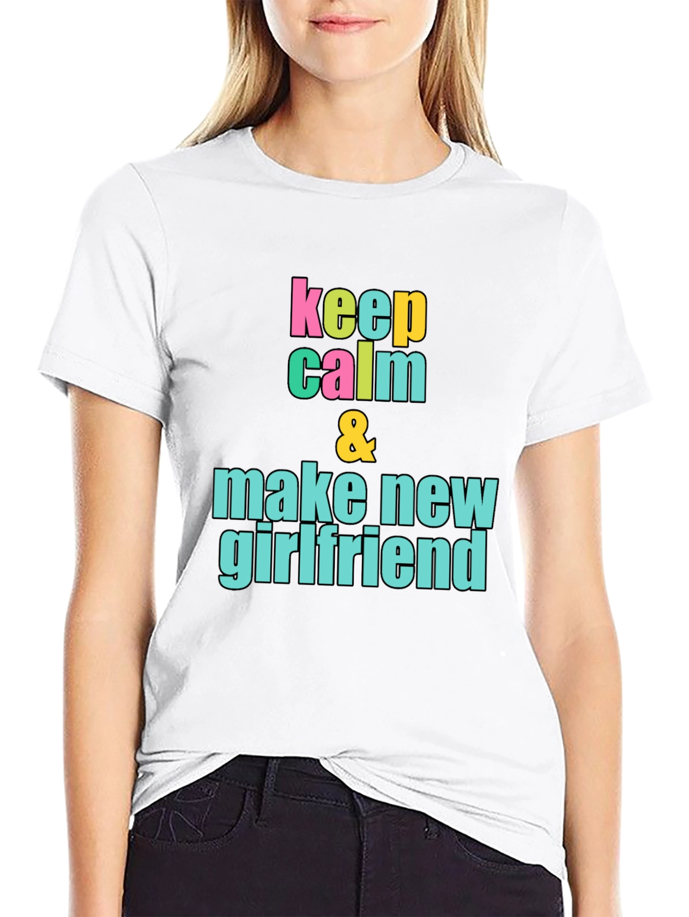 Keep Calm New Girlfriend Black Graphic Tee