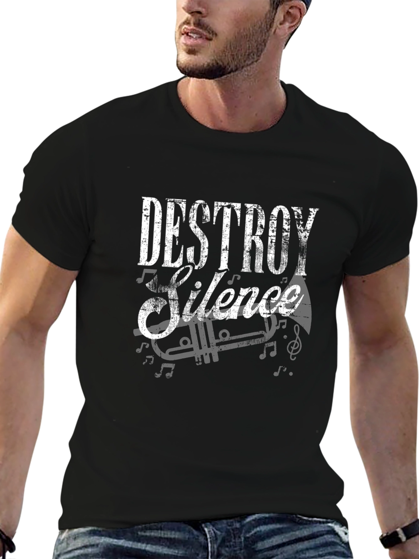 Destroy Silence Graphic Tee - Music Lover T-Shirt