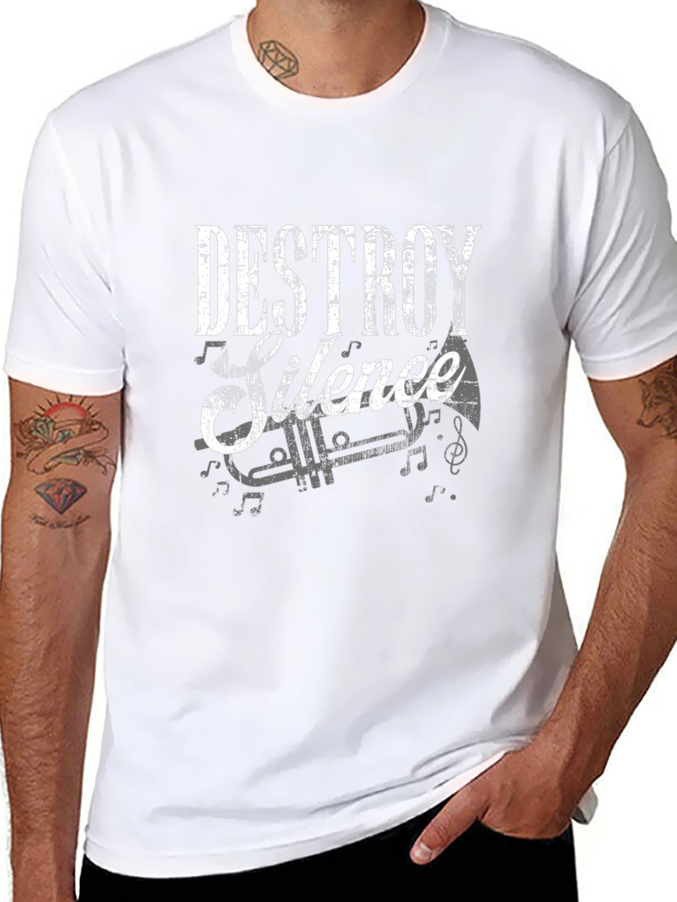 Destroy Silence Graphic Tee - Music Lover T-Shirt