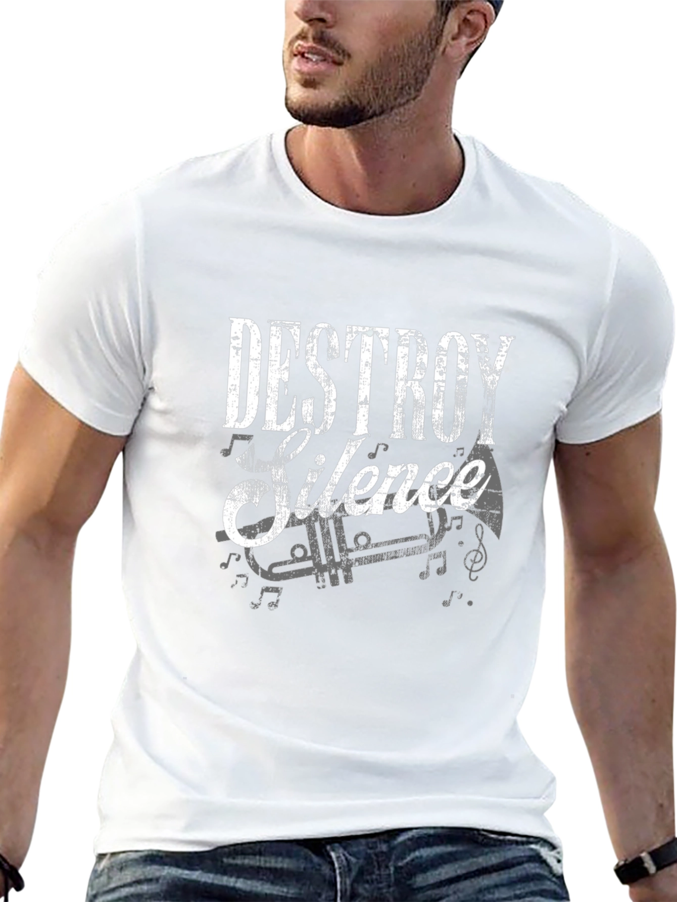 Destroy Silence Graphic Tee - Music Lover T-Shirt