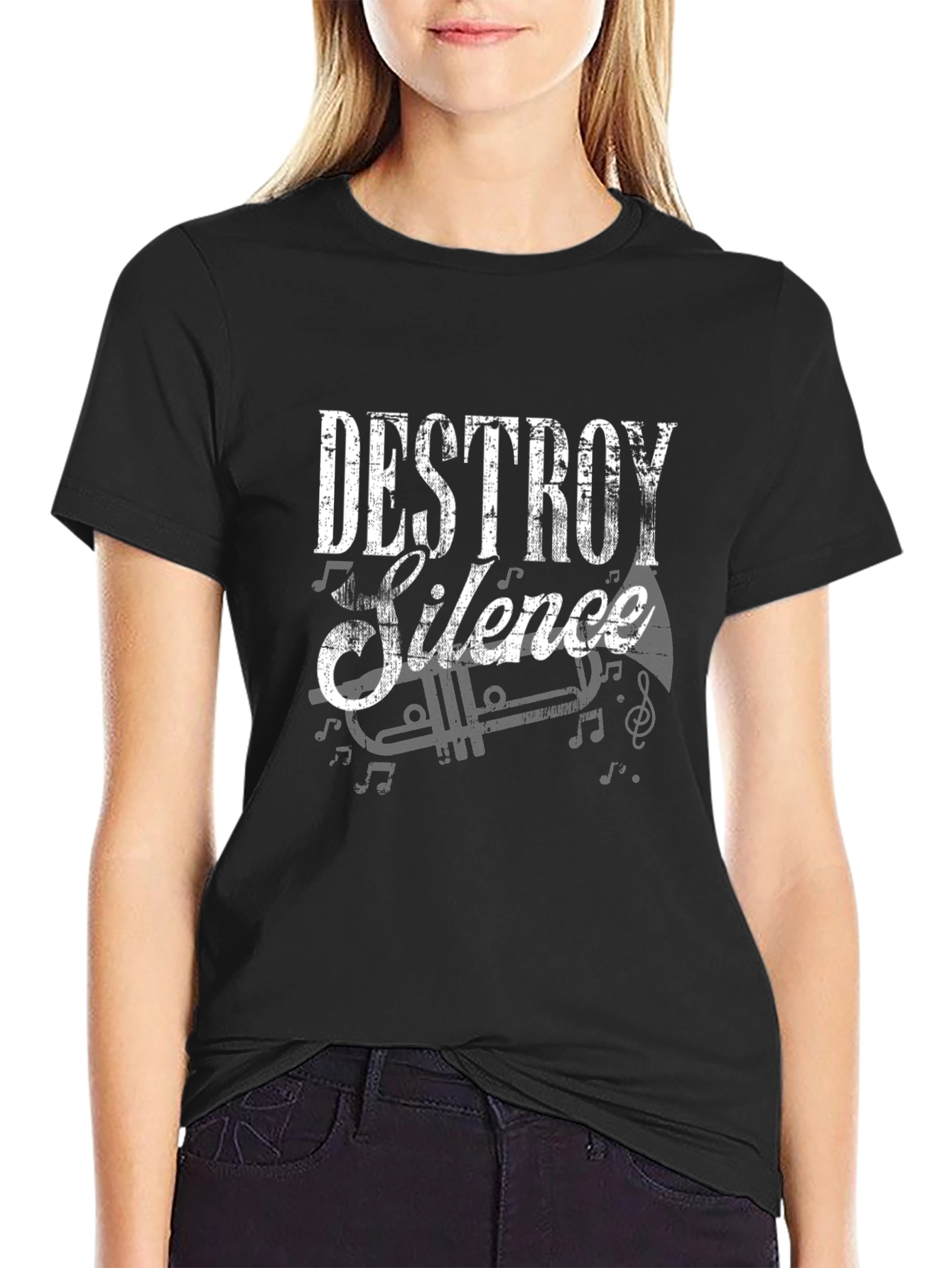 Destroy Silence Graphic Tee - Music Lover T-Shirt