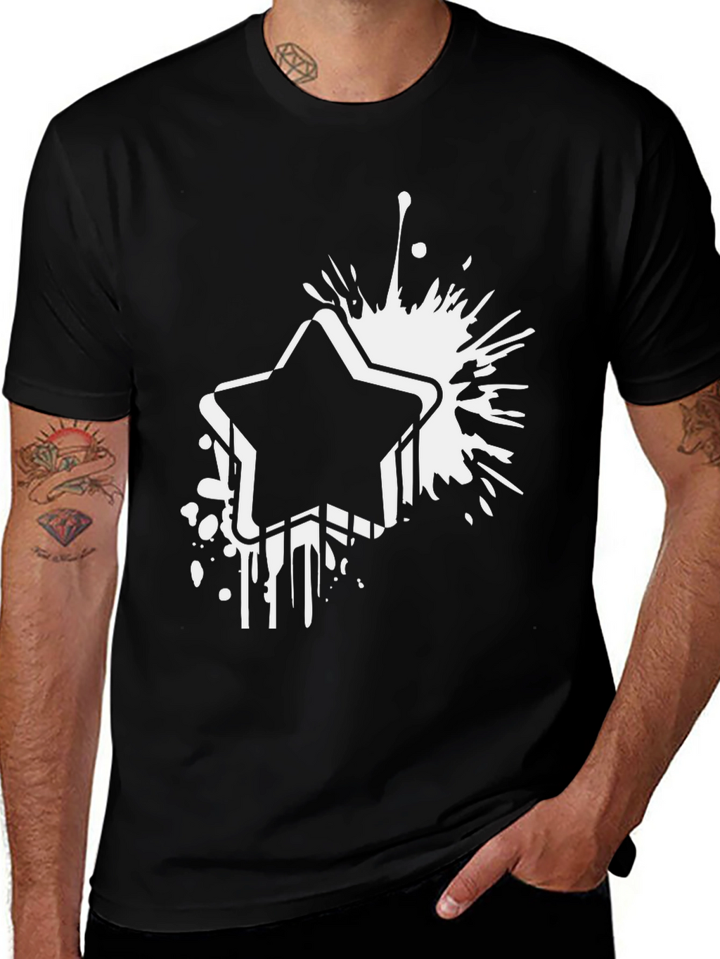 Bold Star Graphic Black T-Shirt