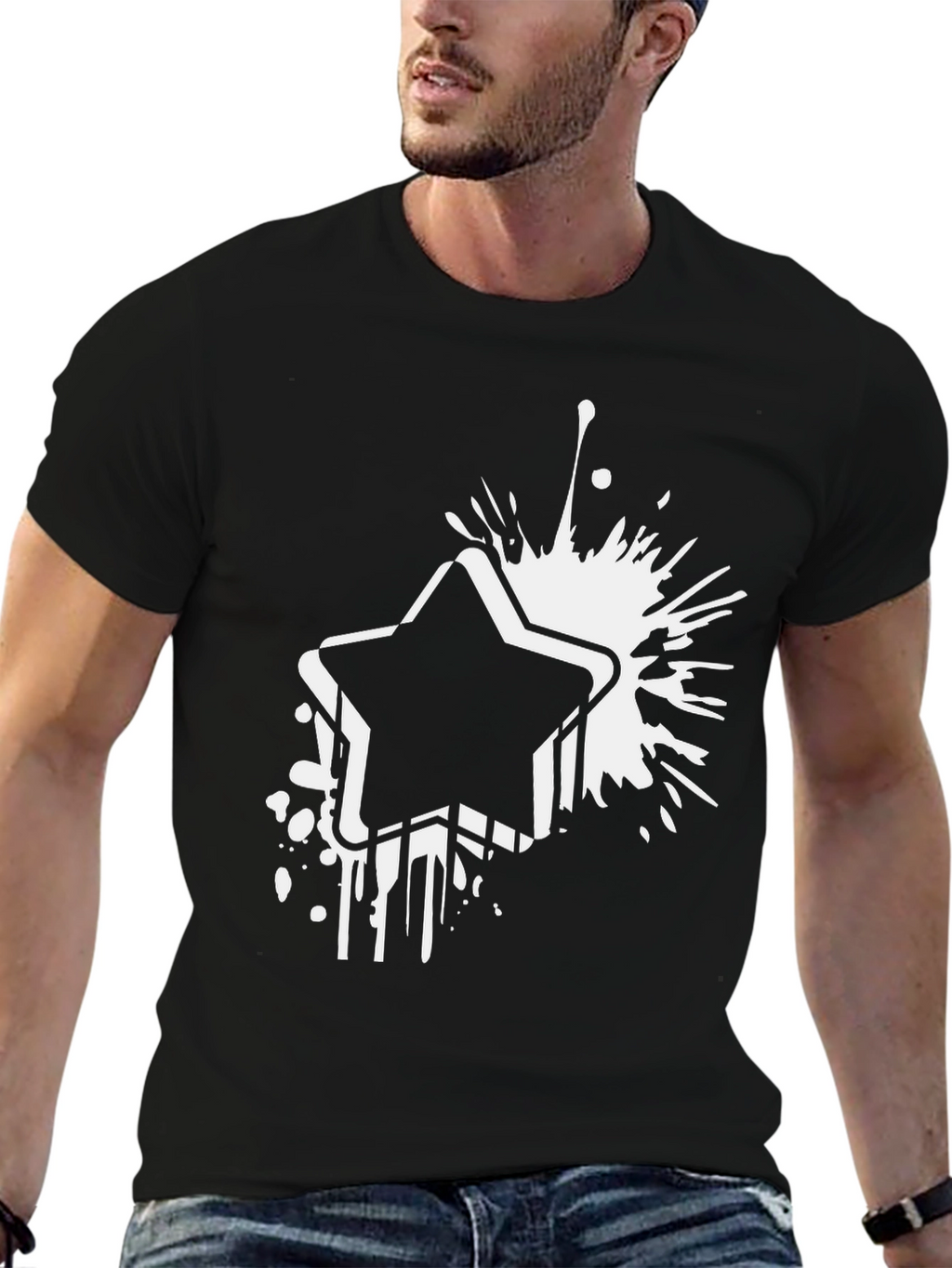 Bold Star Graphic Black T-Shirt