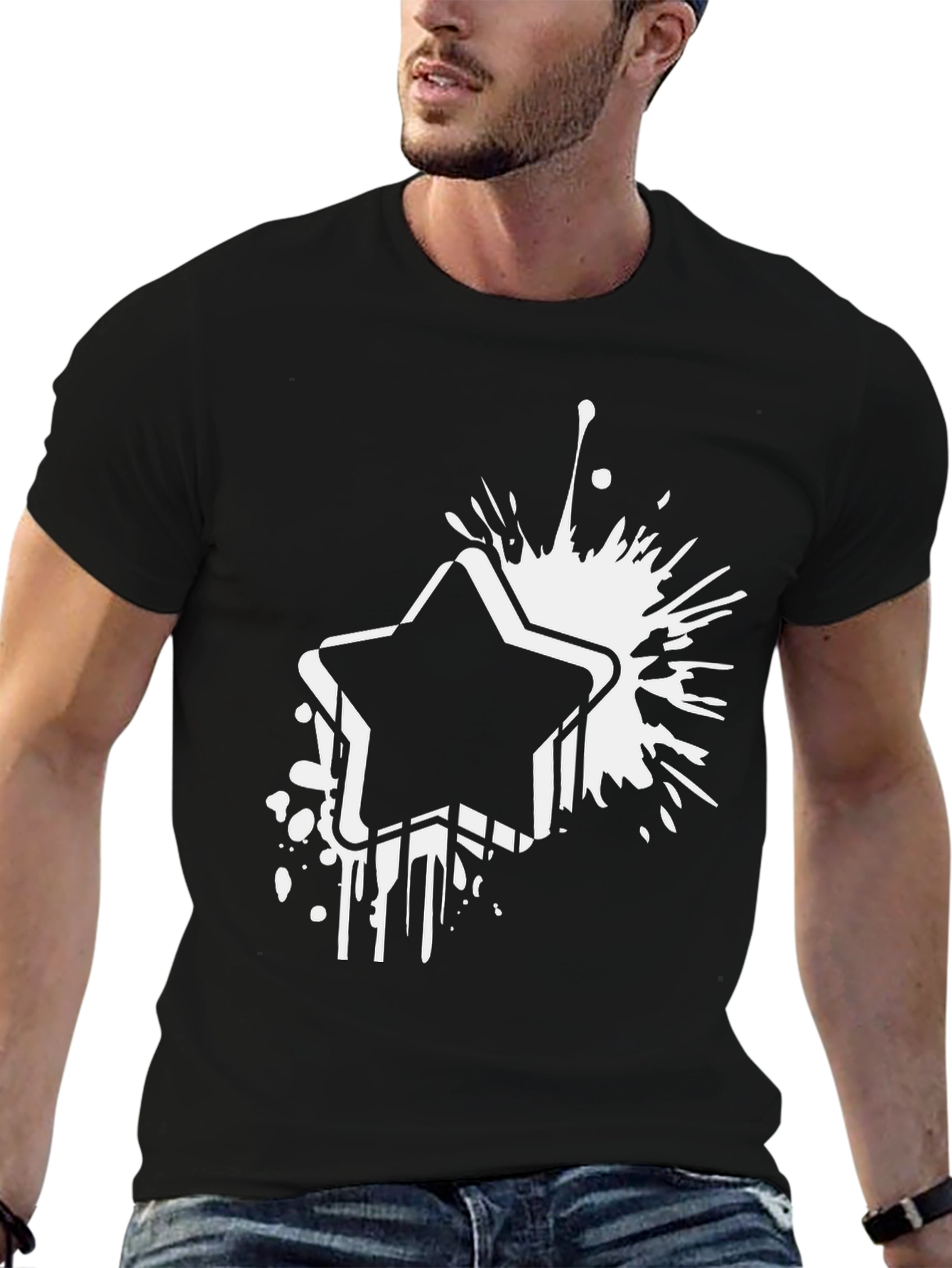 Bold Star Graphic Black T-Shirt