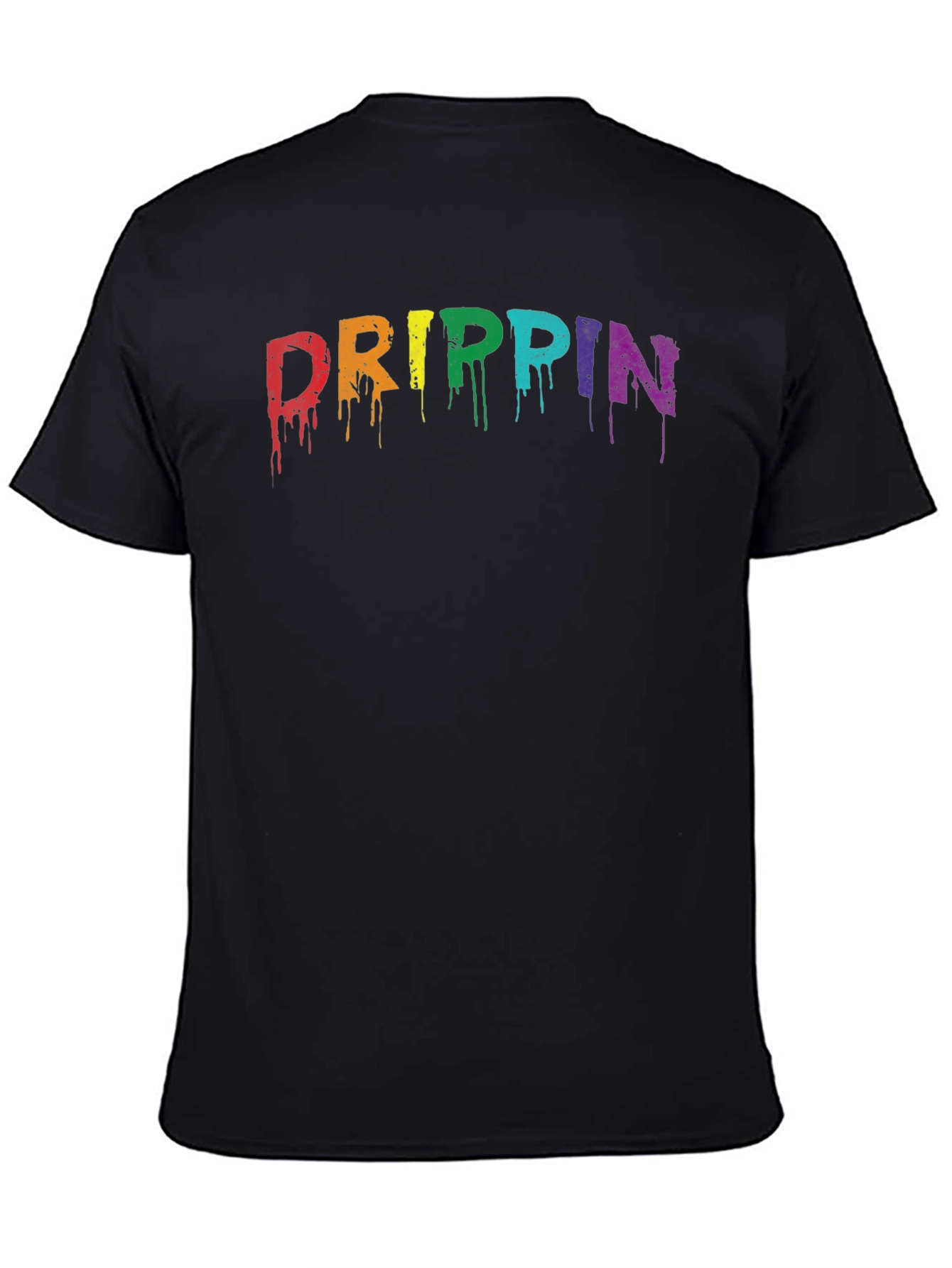 Drippin Rainbow Graphic Tee - Mens Black T-Shirt