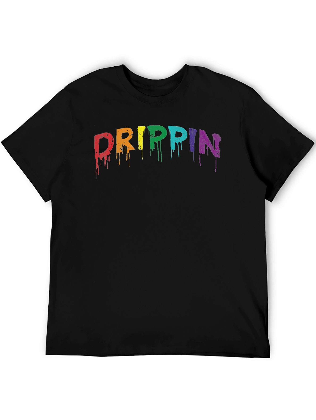 Drippin Rainbow Graphic Tee - Mens Black T-Shirt