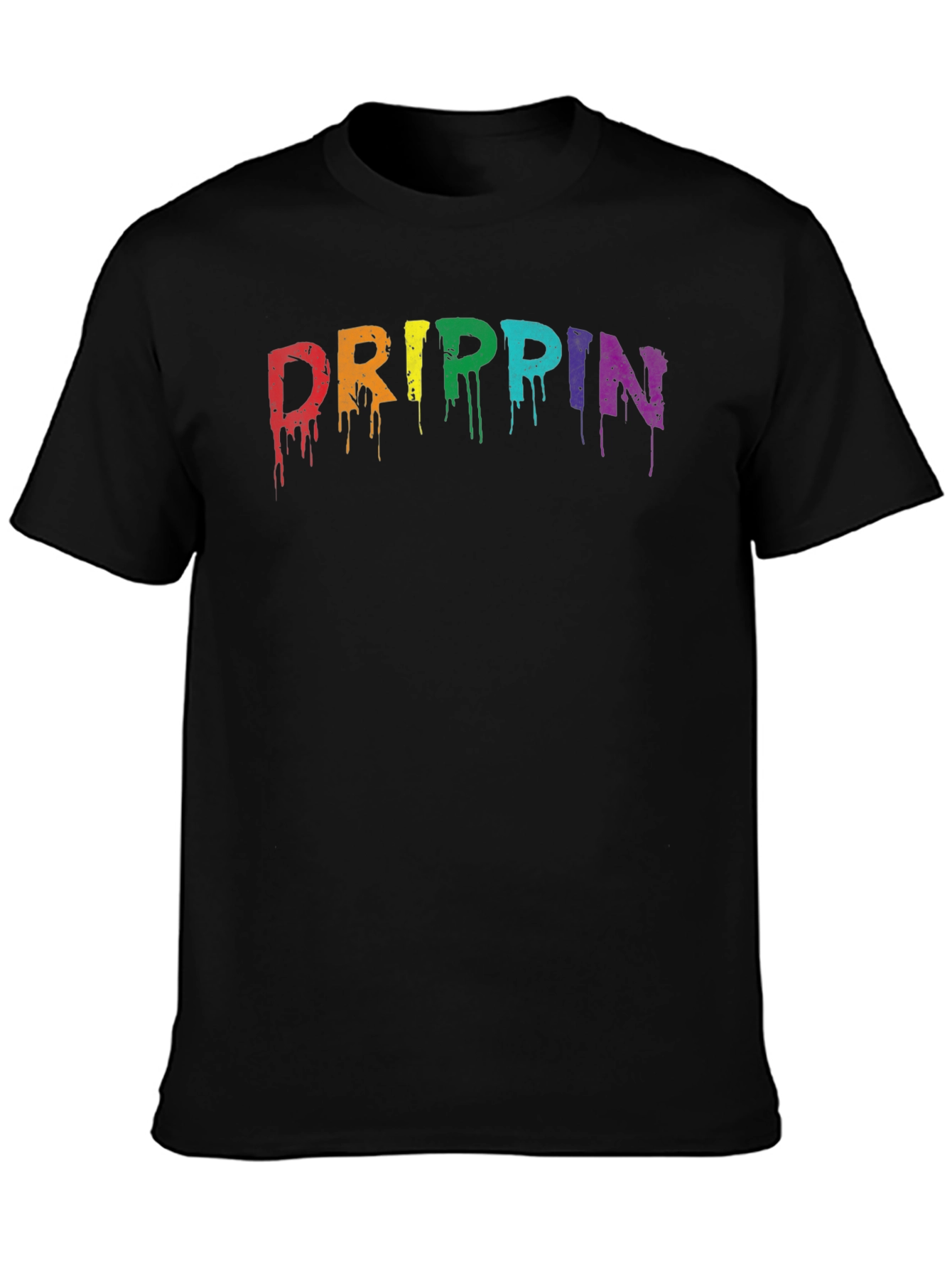 Drippin Rainbow Graphic Tee - Mens Black T-Shirt