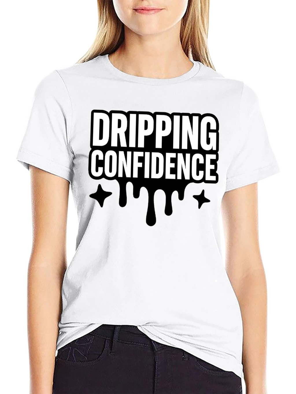 Dripping Confidence Black Graphic Tee