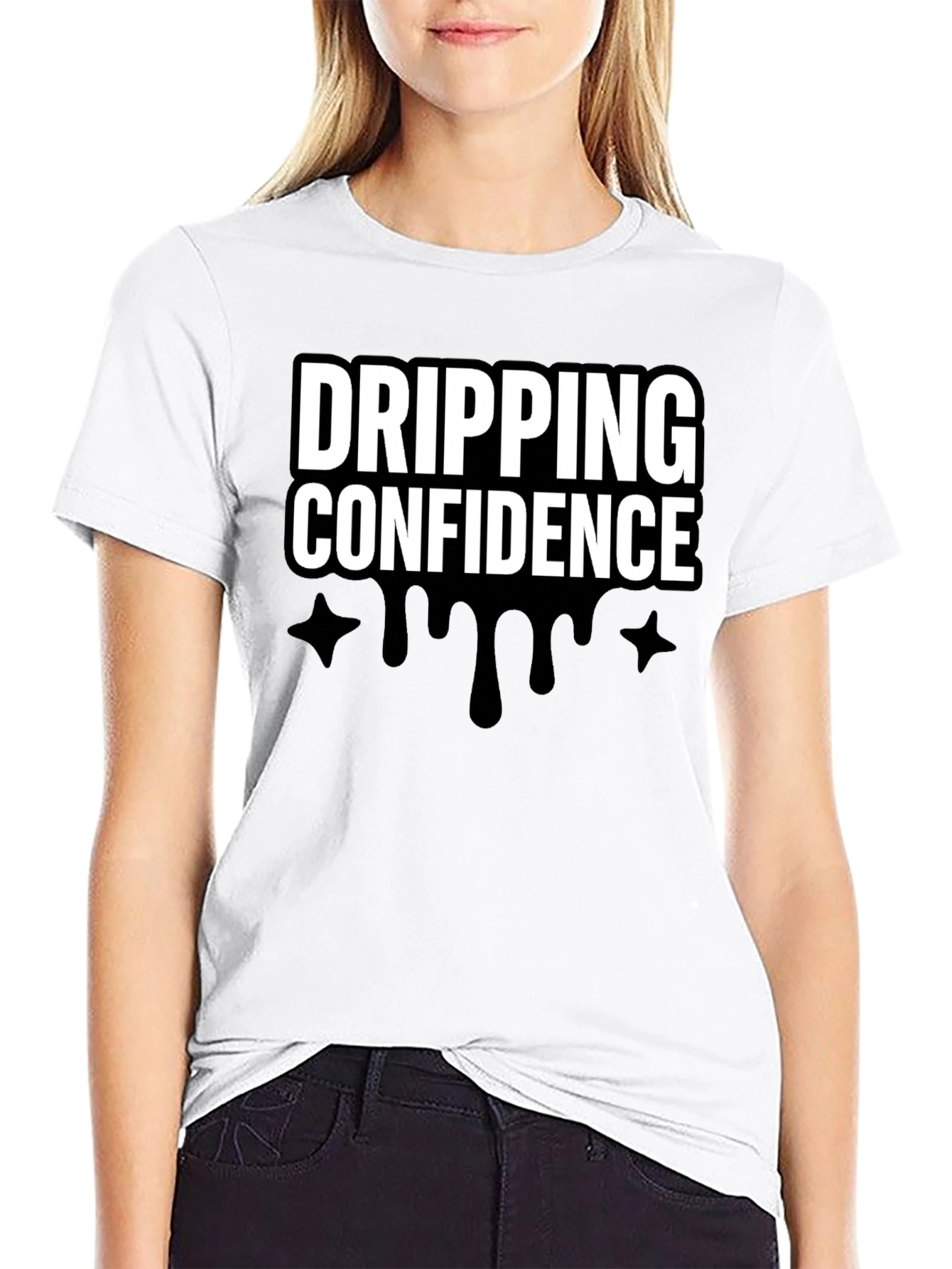 Dripping Confidence Black Graphic Tee