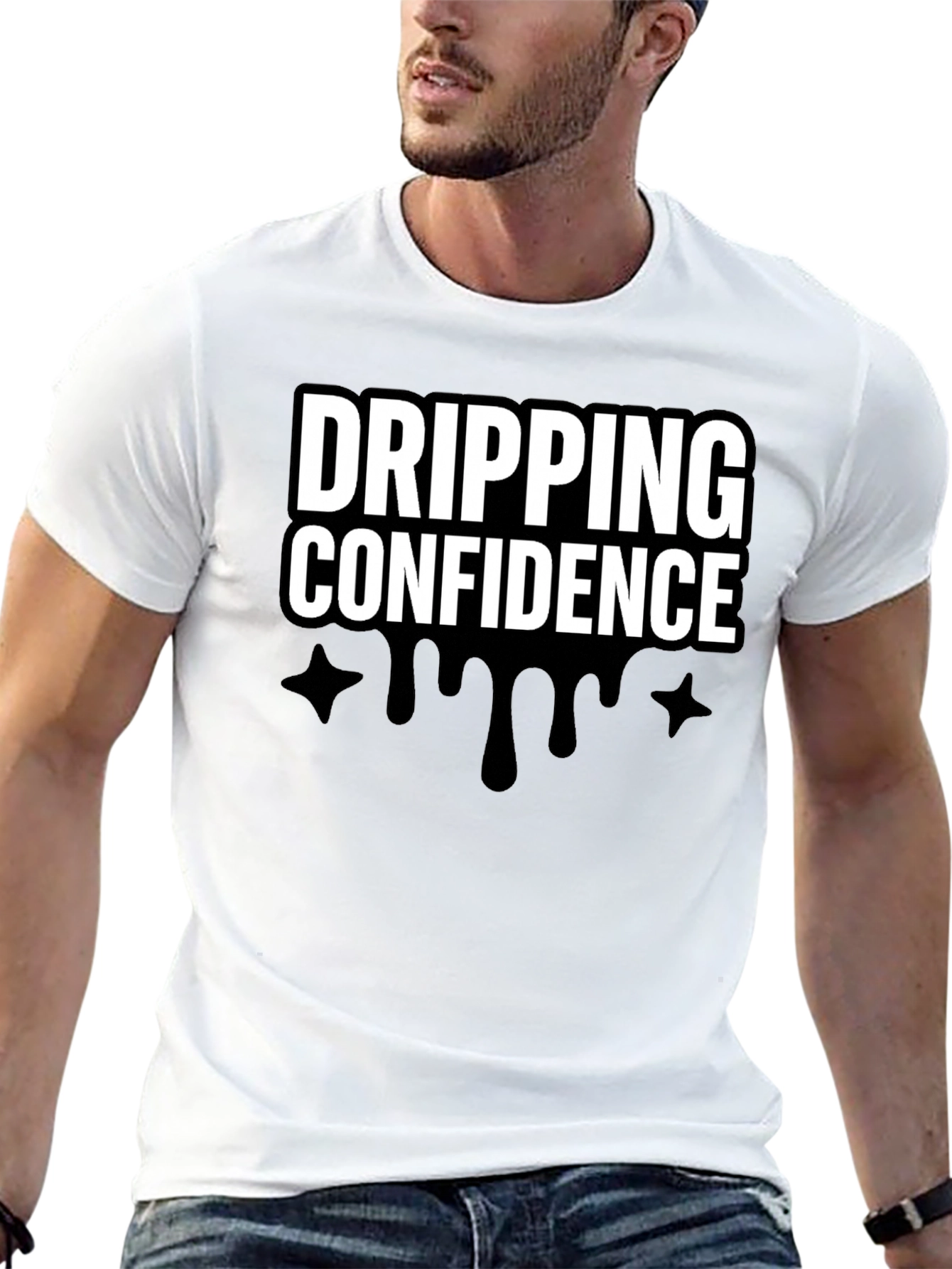 Dripping Confidence Black Graphic Tee
