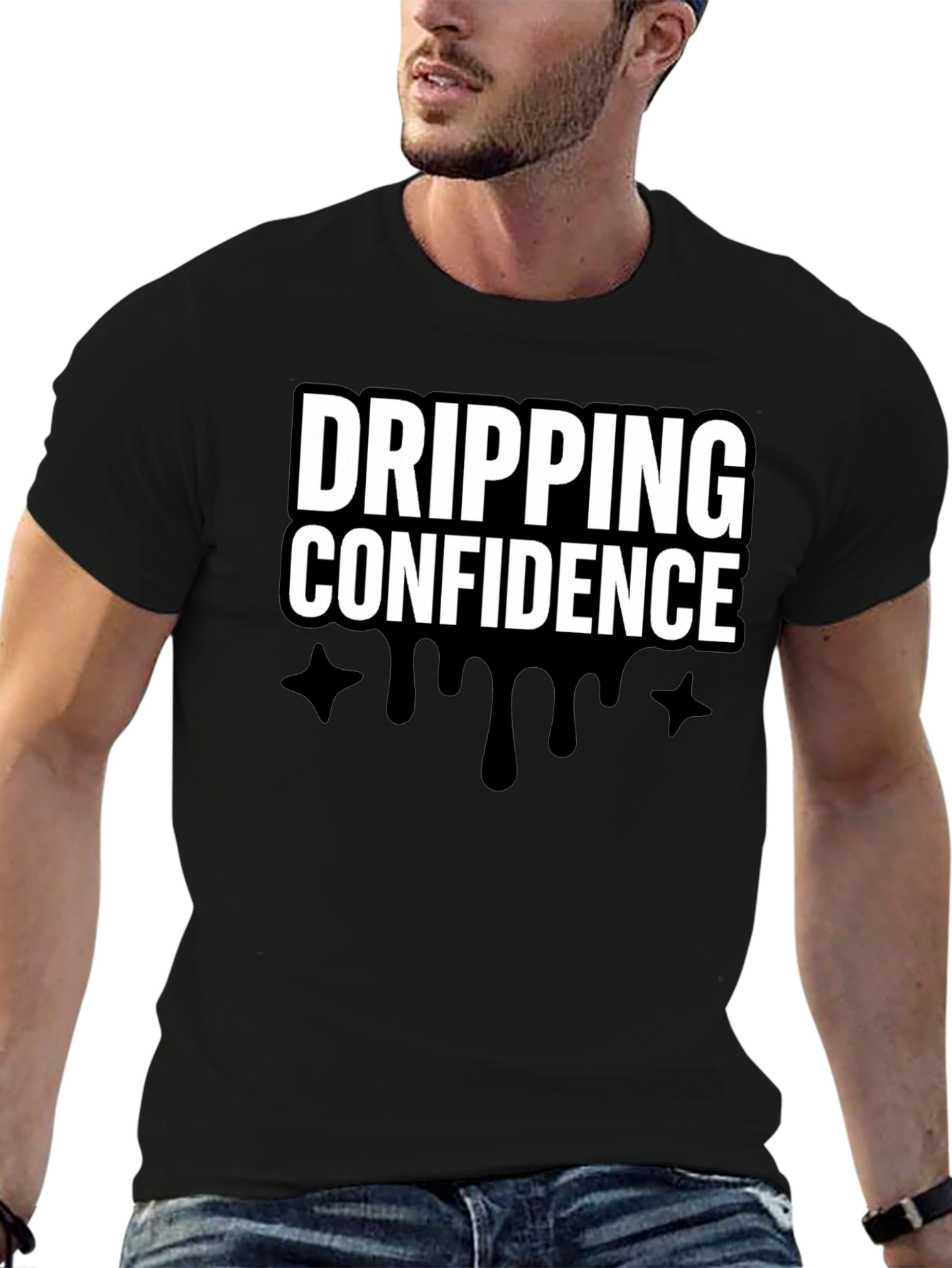Dripping Confidence Black Graphic Tee