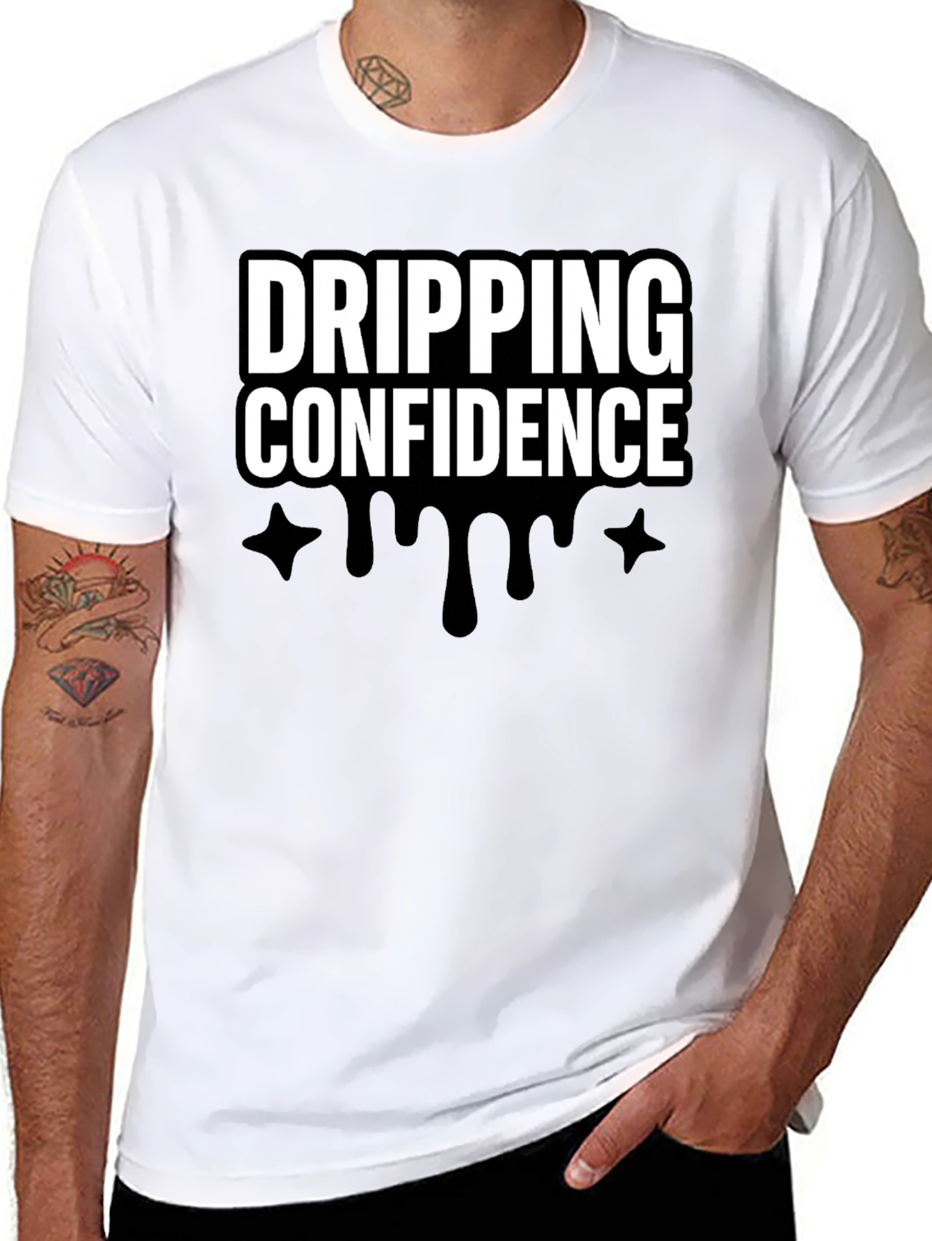 Dripping Confidence Black Graphic Tee
