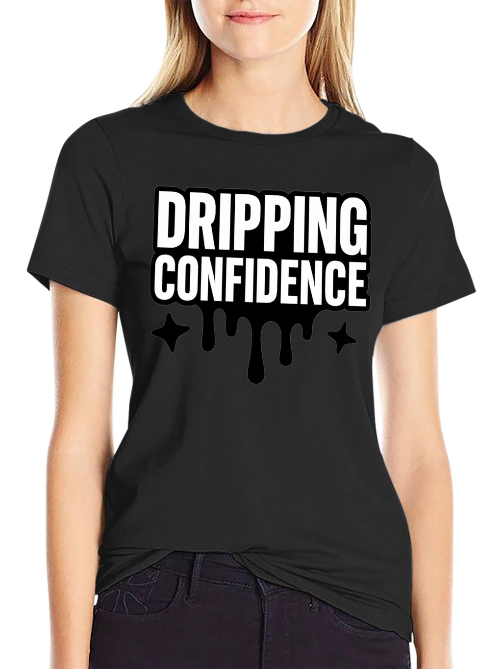 Dripping Confidence Black Graphic Tee